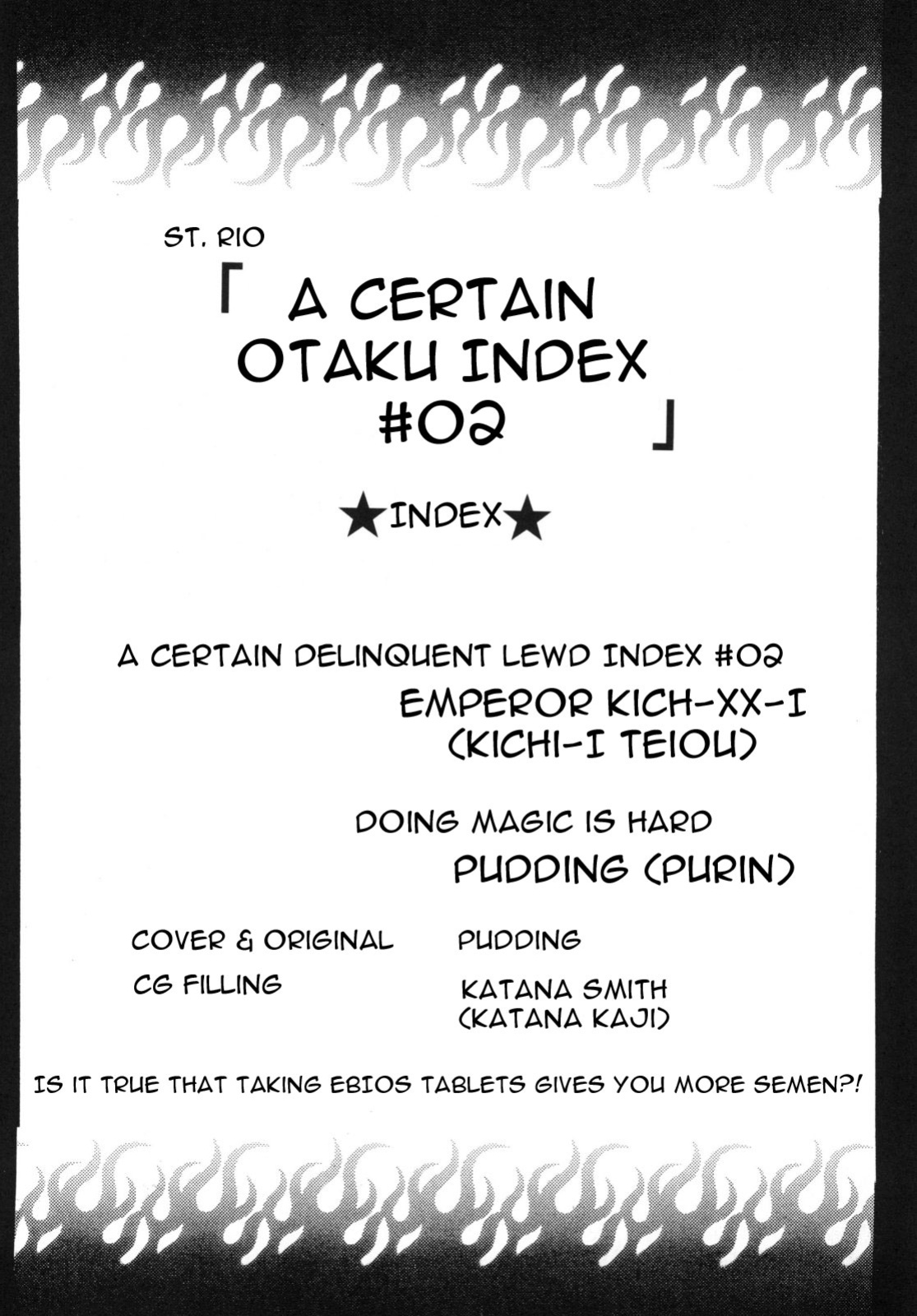 (C75) [St. Rio (Purin, Kichigai Teiou)] Toaru Otaku no Index #2 | A Certain Magical Lewd Index #2 (Toaru Majutsu no Index) [EHCOVE]