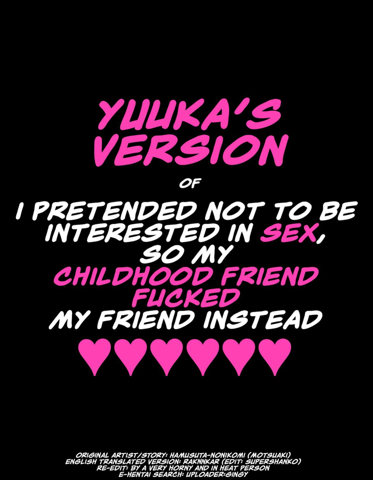 [Hamusuta-nonikomi (Motsuaki)] YUUKA'S VERSION of Because my childhood friend is not interested in sex, I fucked his friend instead [Rewrite]