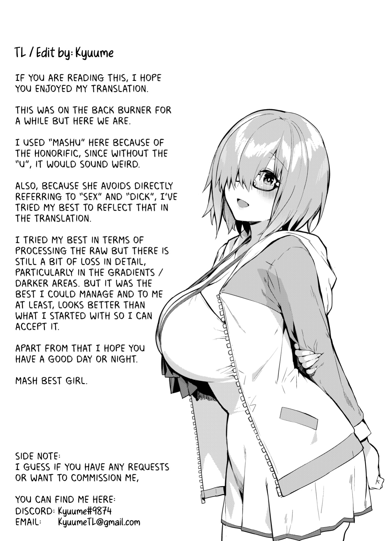 (C100) [Puniponya (Kupala)] Mashu, Ganbarimasu | Mashu is Trying Her Best (Fate Grand Order) [Kyuume]