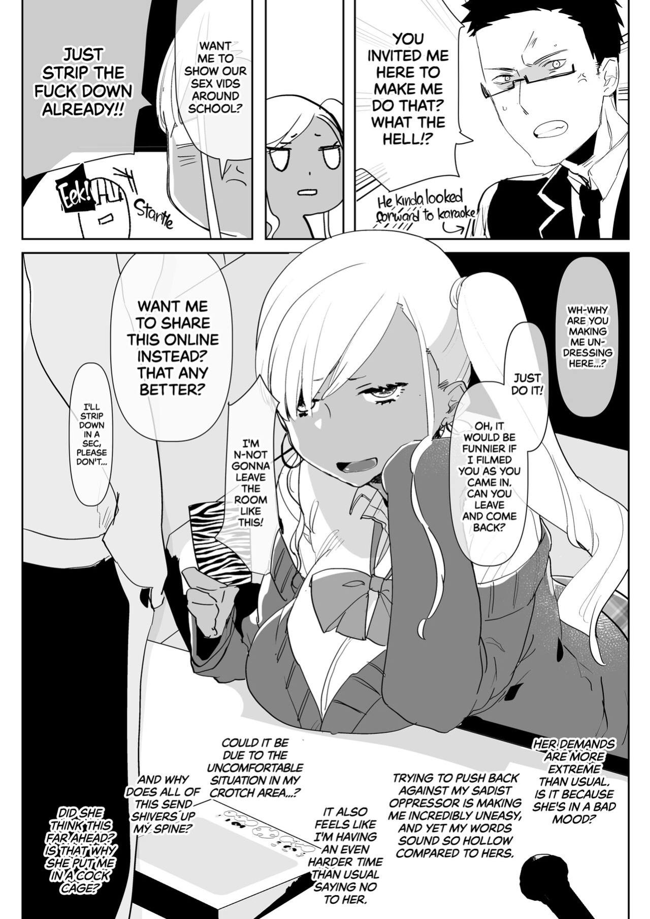 [Aimaitei (Aimaitei Umami)] Kigen no Warui Kuro Gal Futanari Kanojo ni Karaoke ni Yobidasareta Kekka... | What Happens When Your Tan Gyaru Futa Girlfriend Is in a Bad Mood and Invites You To Karaoke...
