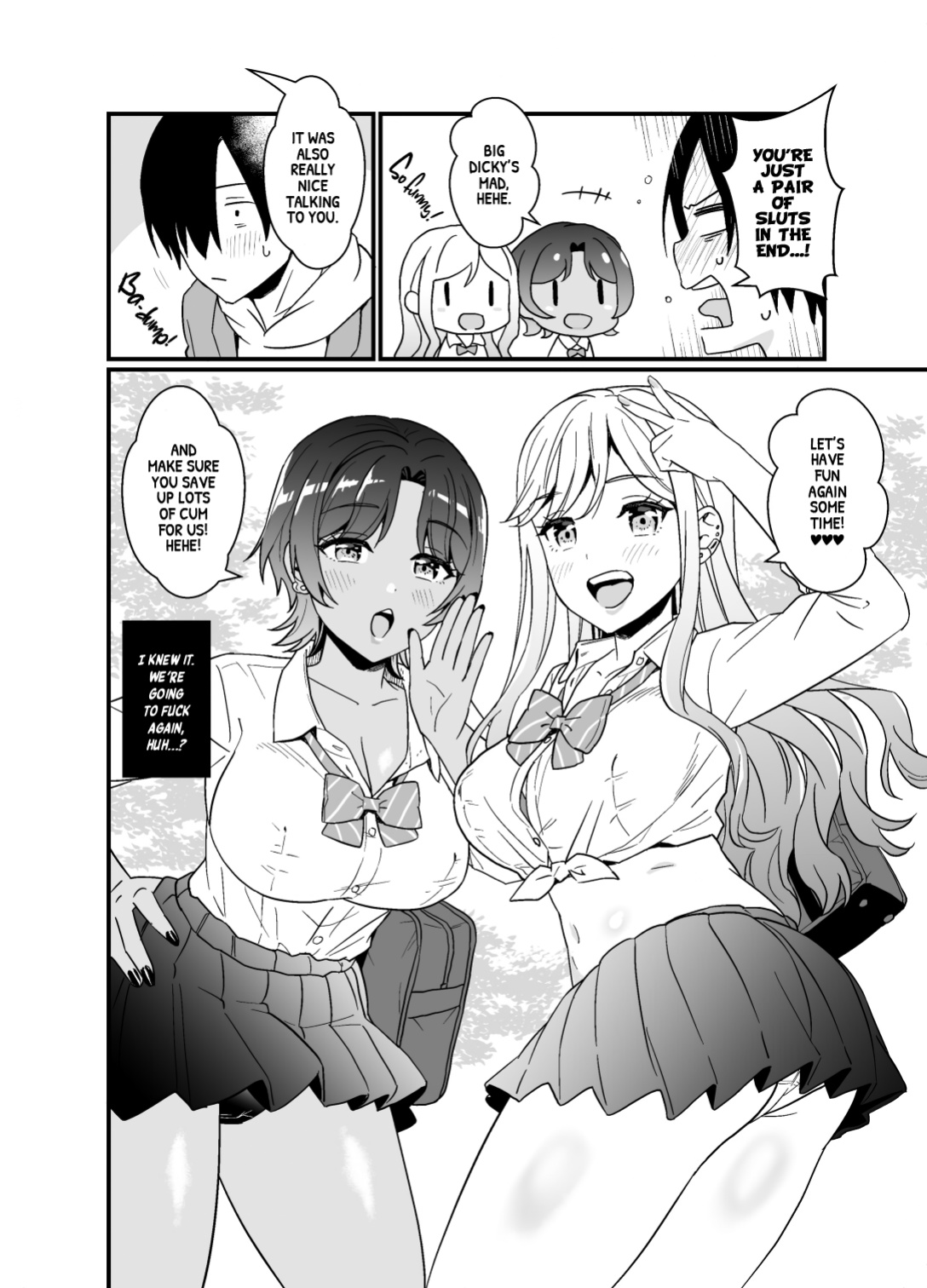 [Miwami (Ono Hiroki)] Gal ni Houkago Oppai Sawatte ku? te Sasowareru Hanashi | That Time Gyarus Asked Me to Grope their Tits After Class [head empty]
