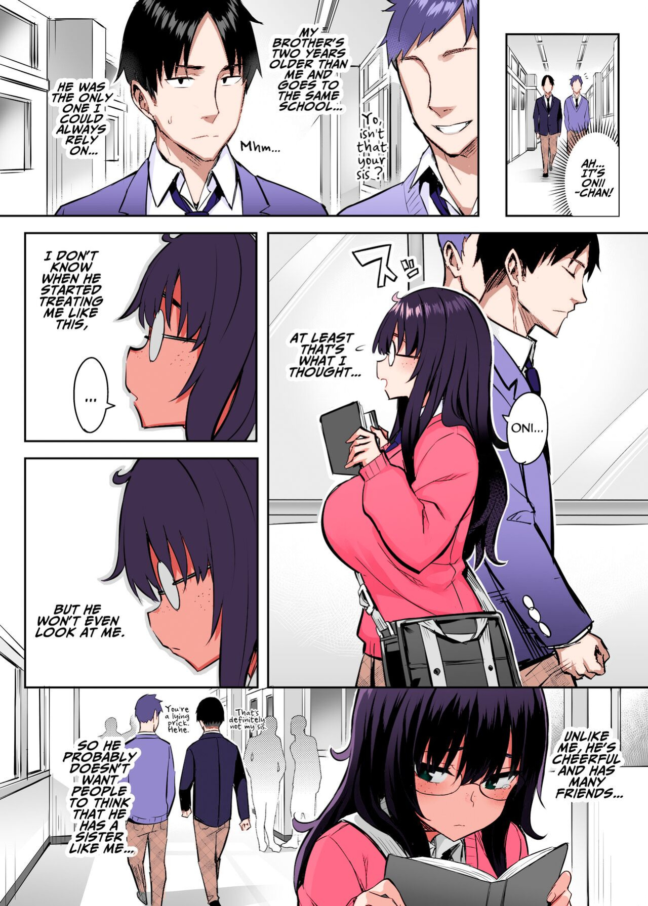 [Ichibocchi (Ichinomiya Yuu)] Moto InCha no Kyonyuu Yariman Imouto ga Erosugite, Onii-chan wa Mou...!! 0 ~Jimiko no Watashi ga Kawatta Riyuu~ | I Can't Handle My Former Bookworm Little Sister Now That She's a Slut! ~A Whore is Born~ [Colorized]