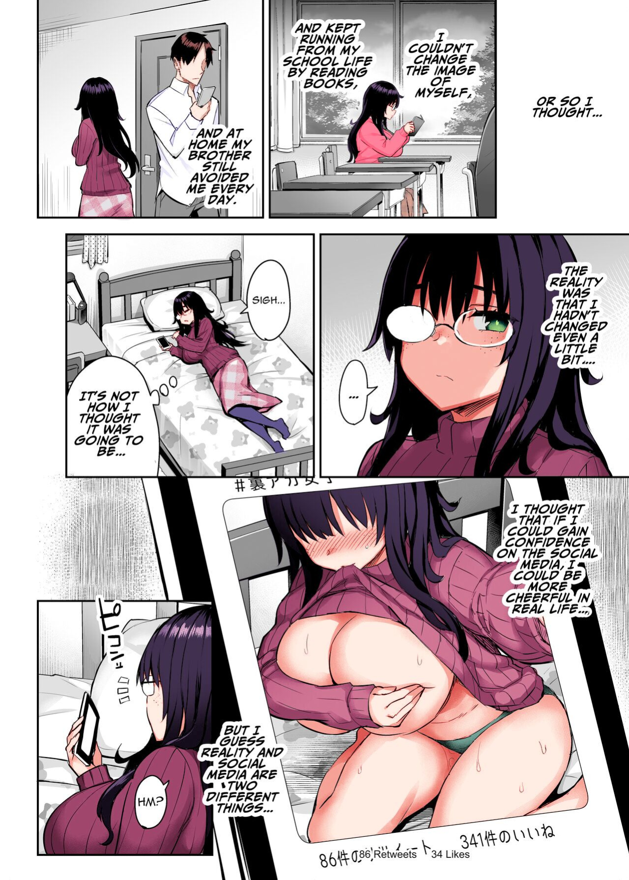 [Ichibocchi (Ichinomiya Yuu)] Moto InCha no Kyonyuu Yariman Imouto ga Erosugite, Onii-chan wa Mou...!! 0 ~Jimiko no Watashi ga Kawatta Riyuu~ | I Can't Handle My Former Bookworm Little Sister Now That She's a Slut! ~A Whore is Born~ [Colorized]