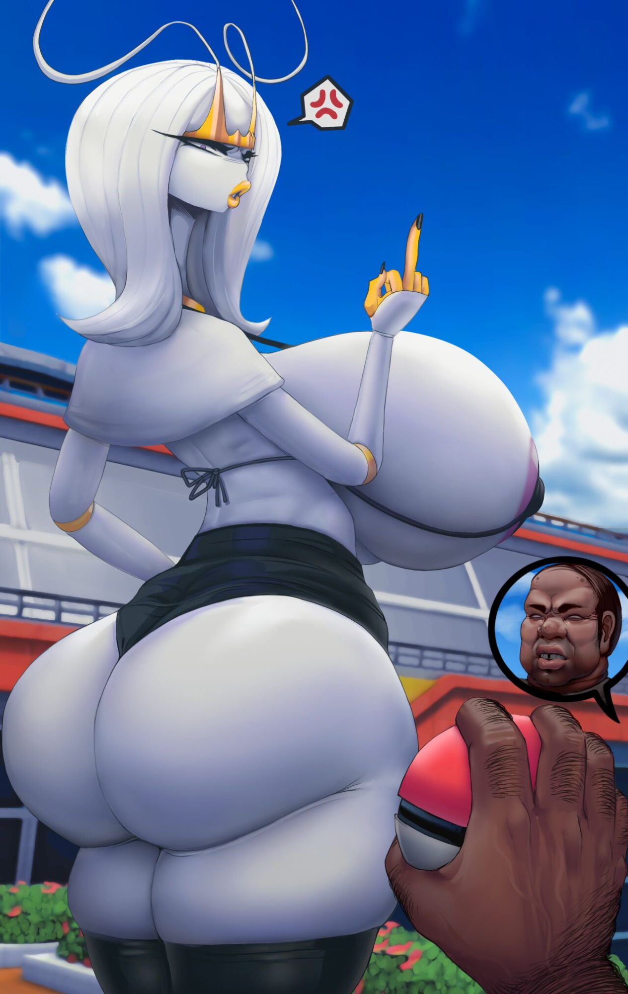 [Picturd] Bug pokegal gets her throat resized (Pokemon)