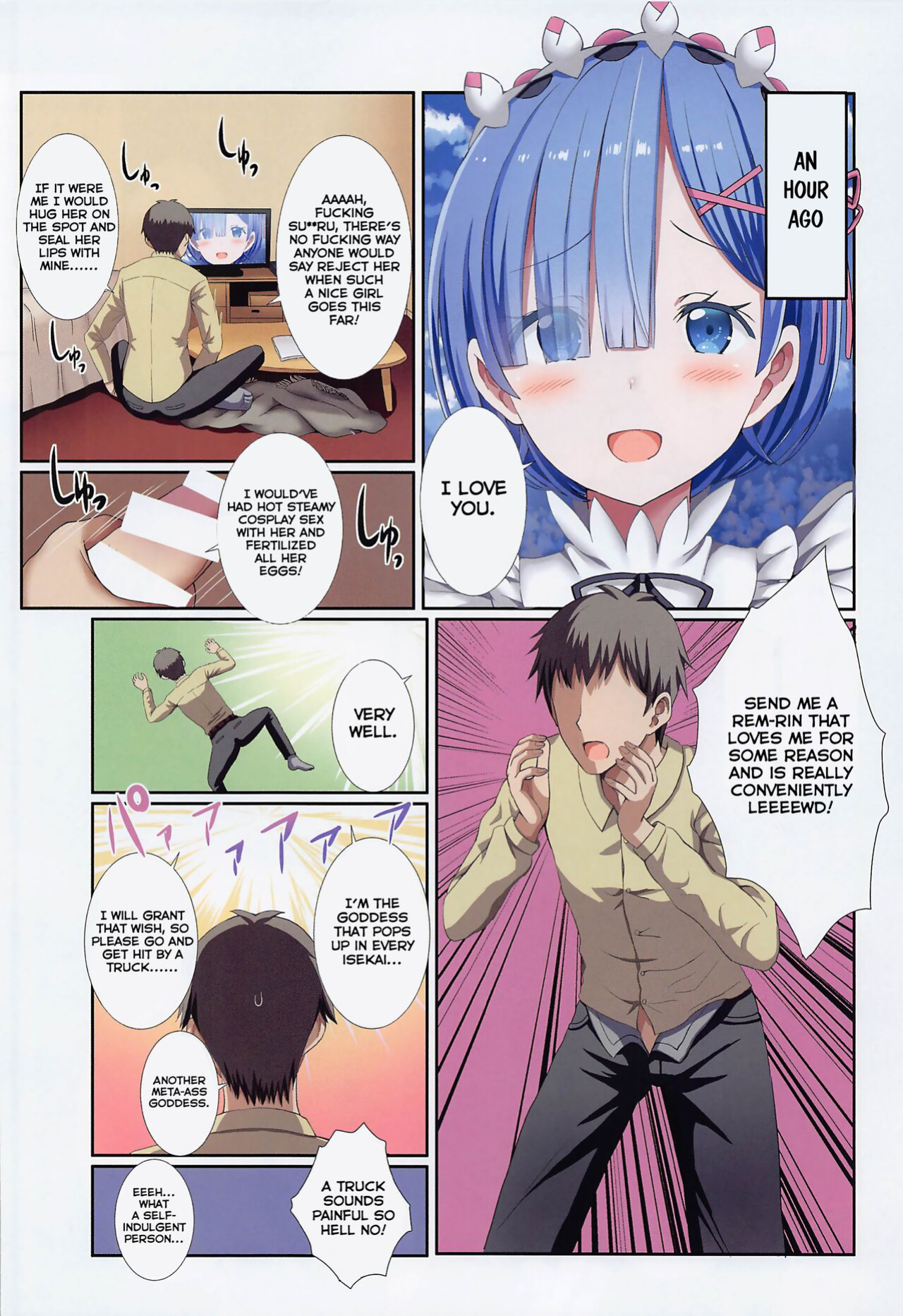 (C100) [Nanmin Festival (Gibuchoko)] Orenchi ni Tensei Shitekita Rem-rin to Cosplay H | Cosplay SEX with Rem-rin Who Was Transported to My House (Re:Zero kara Hajimeru Isekai Seikatsu)