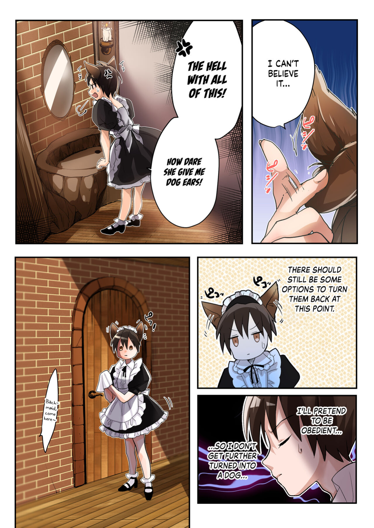[Amuai Okashi Seisakusho (Kaiware Daikon, Seto Kouhei)] Yuusha no Ore wa TS Mesuinu Maid nanka ni wa Zettai ni Naranai! [Kinsei Translations]