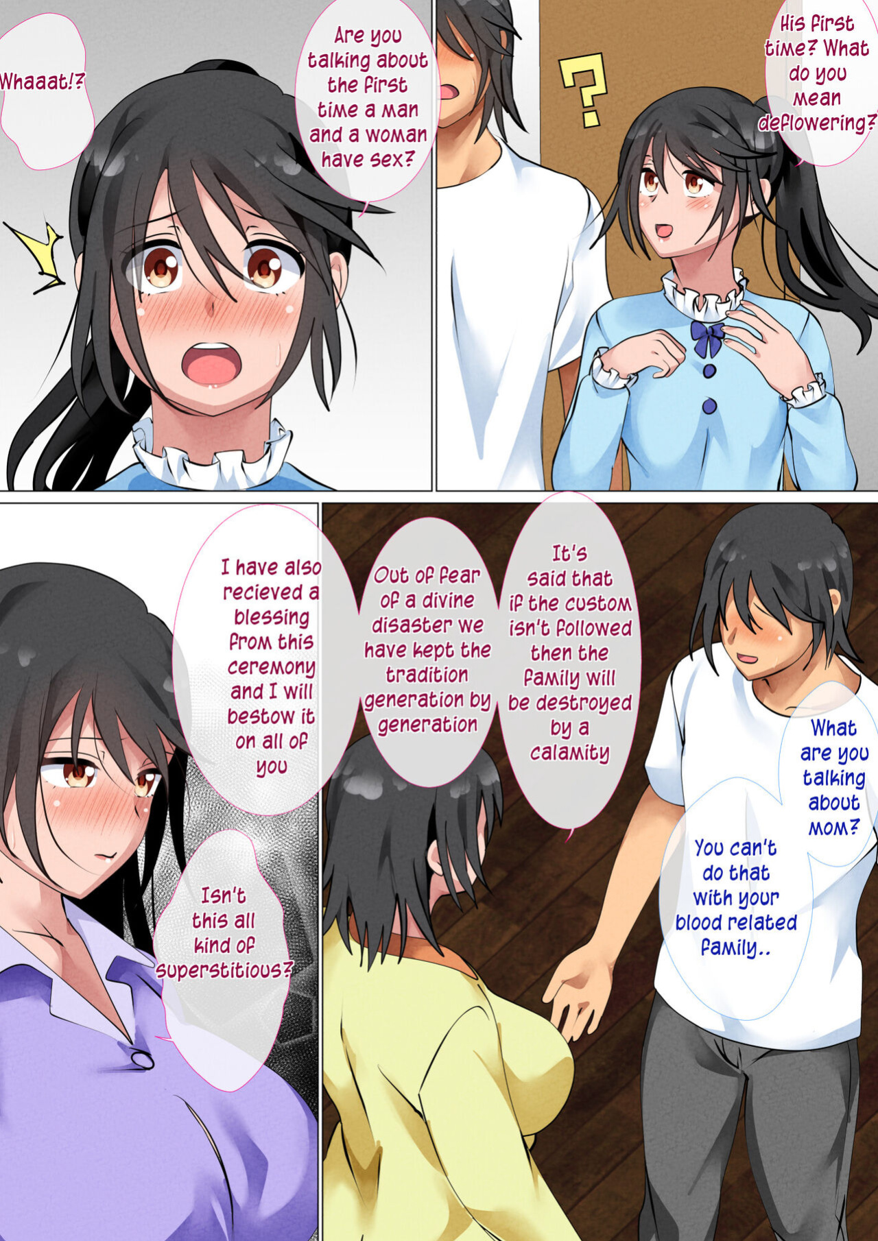 [Circle Spice] Kazoku De Musuko O Fudeoroshi Suru Narawashi Ga Sonzai Suru Kakei | A family with a tradition of taking their son's virginity [innyinny]