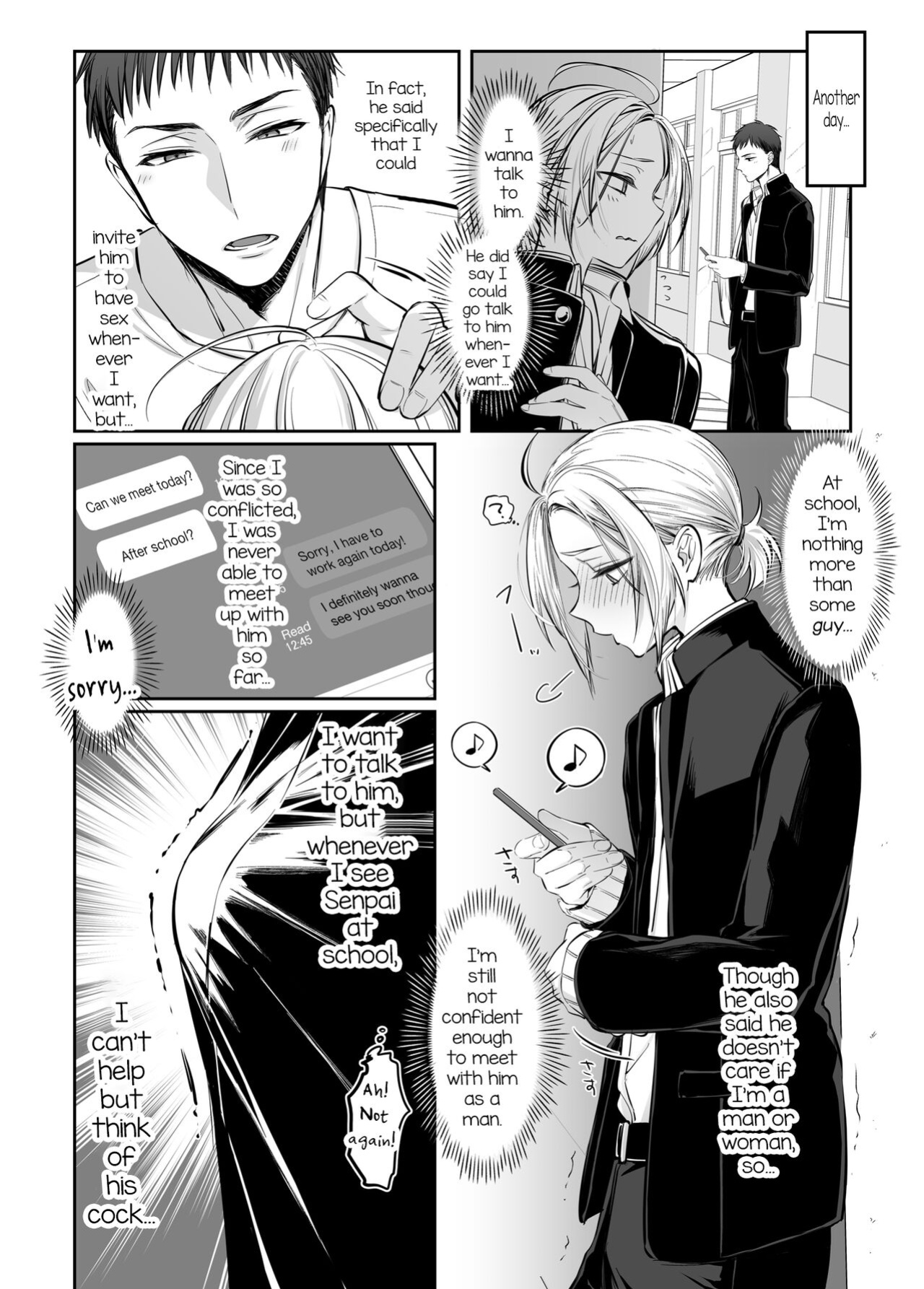 [NUH (Morino Bambi)] Shoshinsha Josou Danshi ni Osowarete Mita!? [mysterymeat3]