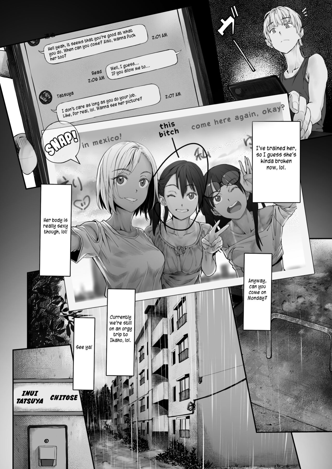 [oilan (Yamada Tarou)] Fuufu to Yavai Yatsura to Gakusei to | A Married Couple, Ruffians, and a Student [Kuraudo]