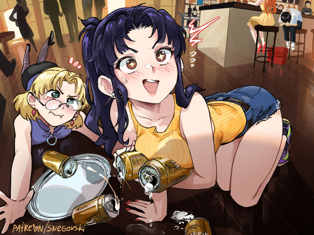 [Snegovski] Misato's Black Lagoon Bar (Black Lagoon, Evangelion)