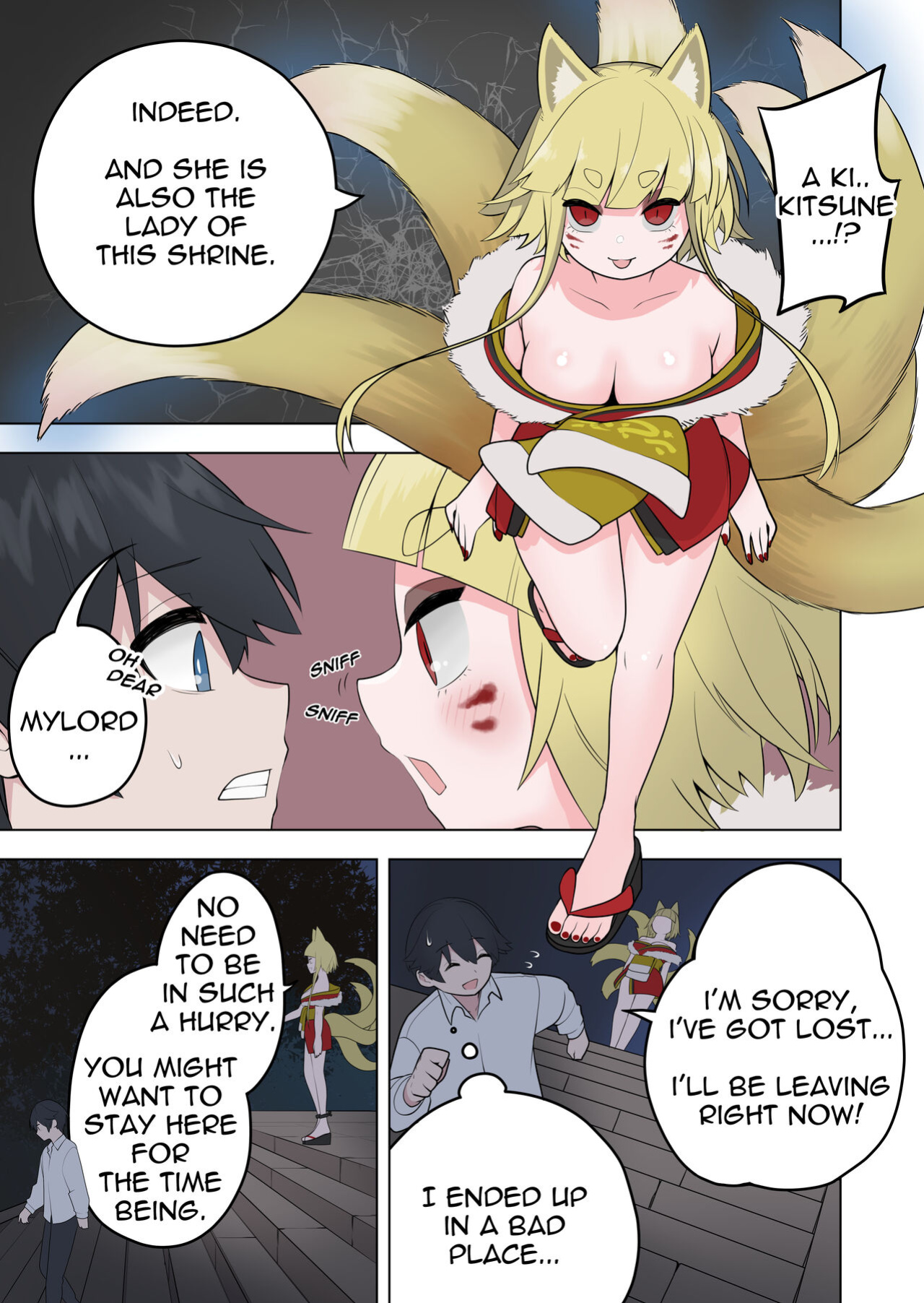 [Amuai Okashi Seisakusho (Ahoge Kinoko)] Inran Kitsune Musume no Kamikakushi [Quatloco]