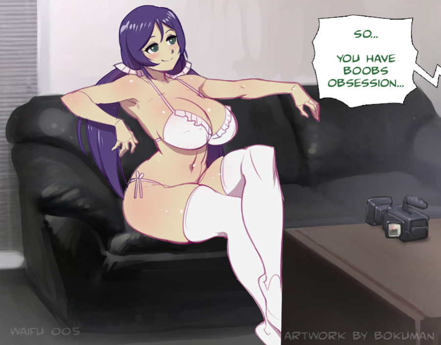 Bokuman Waifu on couch renewed
