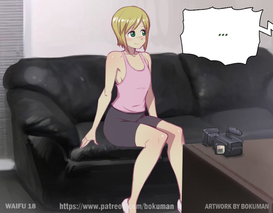 Bokuman Waifu on couch renewed