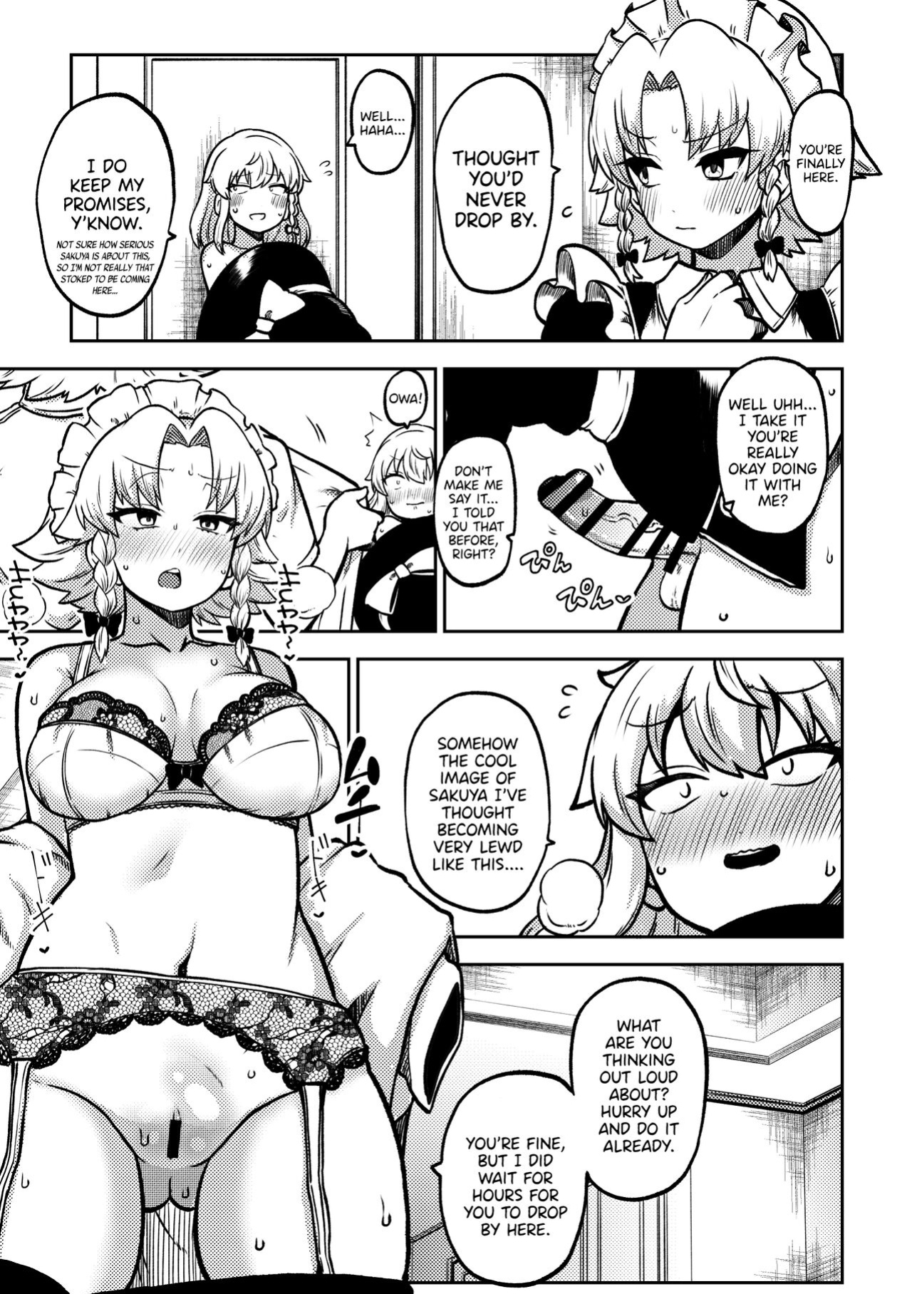 [Shoujo Rakugakichuu (Himajin no Izu)] Zetsurin Marisa to Koakuma to Sakuya (Touhou Project) [DKKMD Translations]