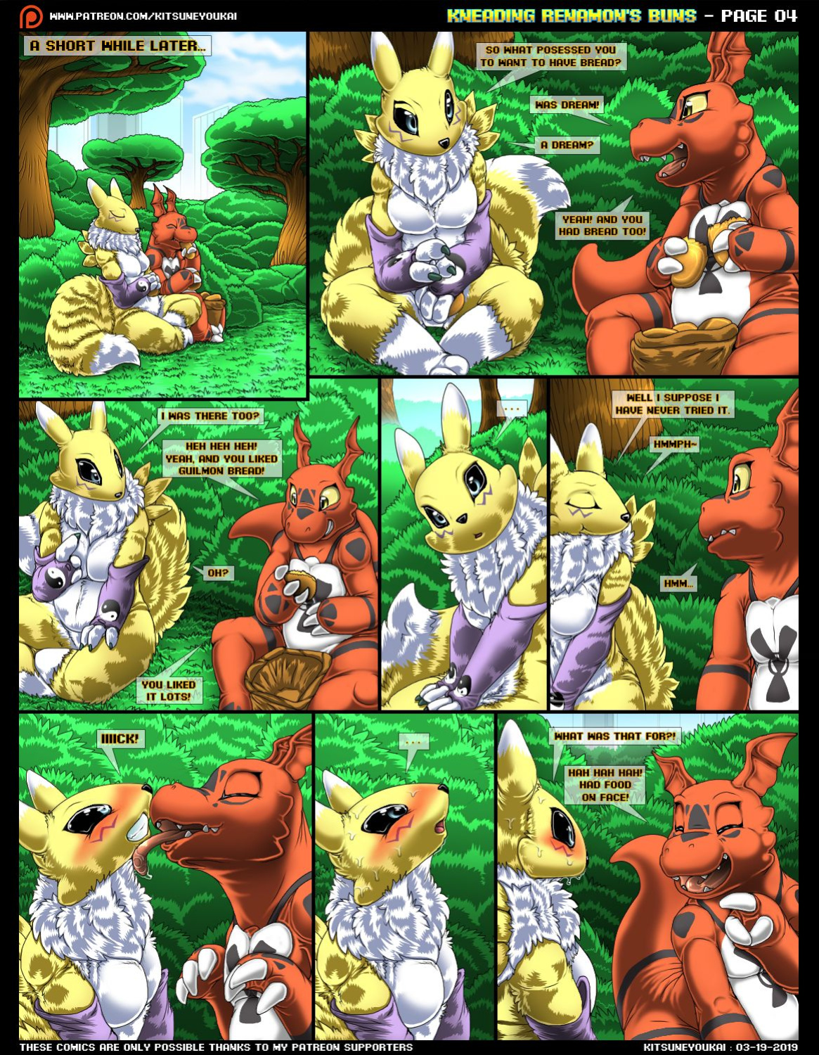 [Kitsune Youkai] Kneading Renamon's Buns