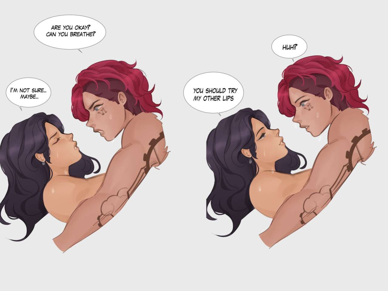 [Lesbeanlatte / Sapphyxiate] Vi and Caitlyn comics and art (Arcane: League of Legends)