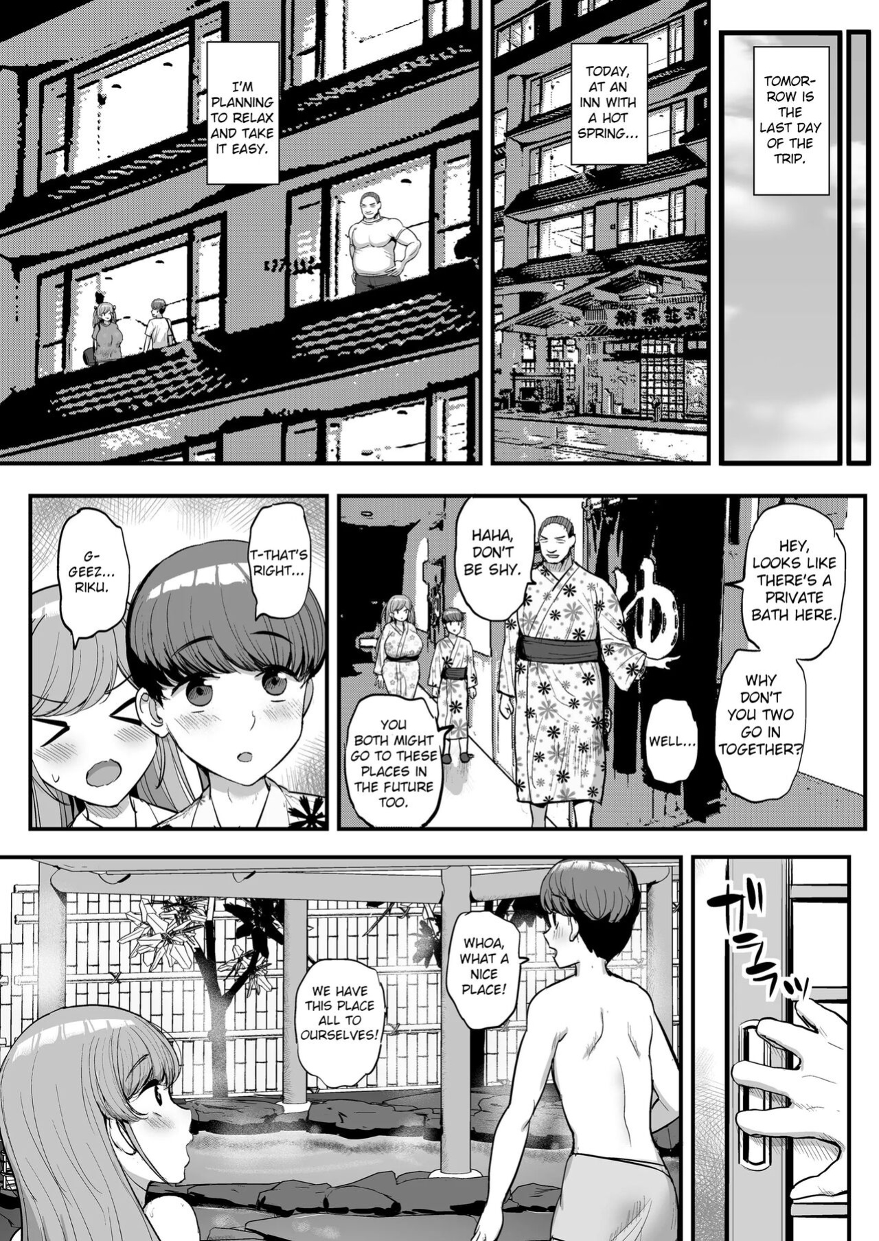 [Sanman Sanzen Koiking (Tyranu)] Minimum Kanojo wa Oyaji no Seidorei -Kazoku Ryokou Hen- | My Petite Girlfriend Is My Dad's Sex Slave ~Family Trip~