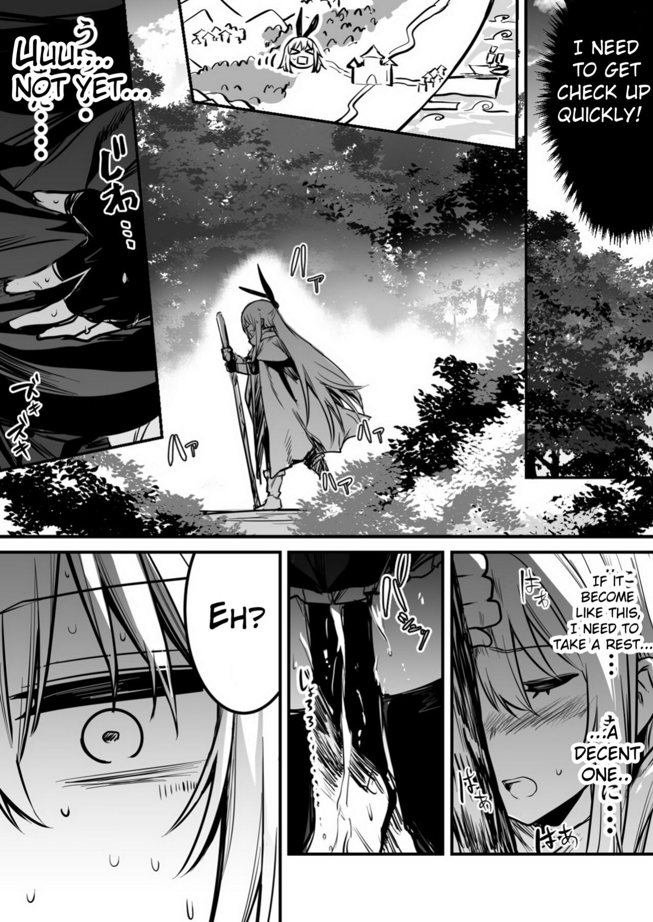 [Lefthand] Furtuneteller-chan who worry about Adventure-chan's unusual symptom and take a look at it and Adventure-chan who unknowingly got knock up and give birth to demi-human child in distant land[CT]