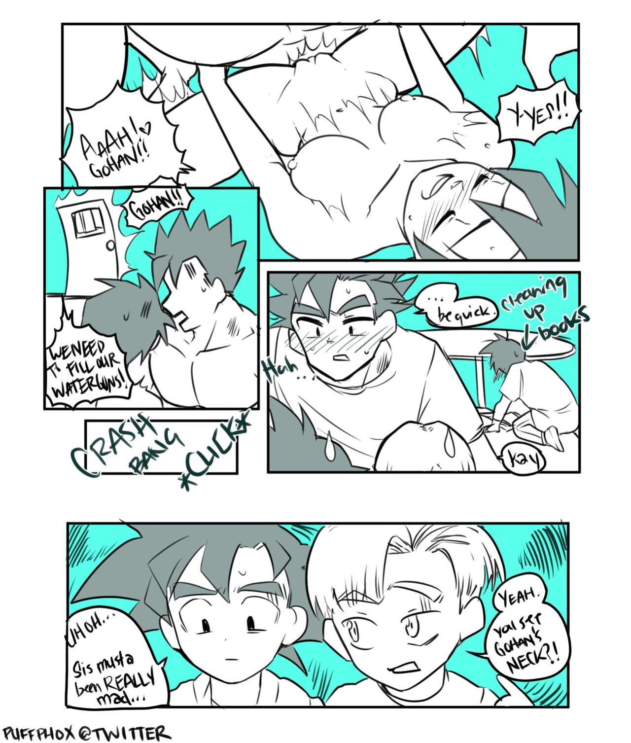 [Puffphox] Puffphox artwork mix with Gohan x Videl one shot comic