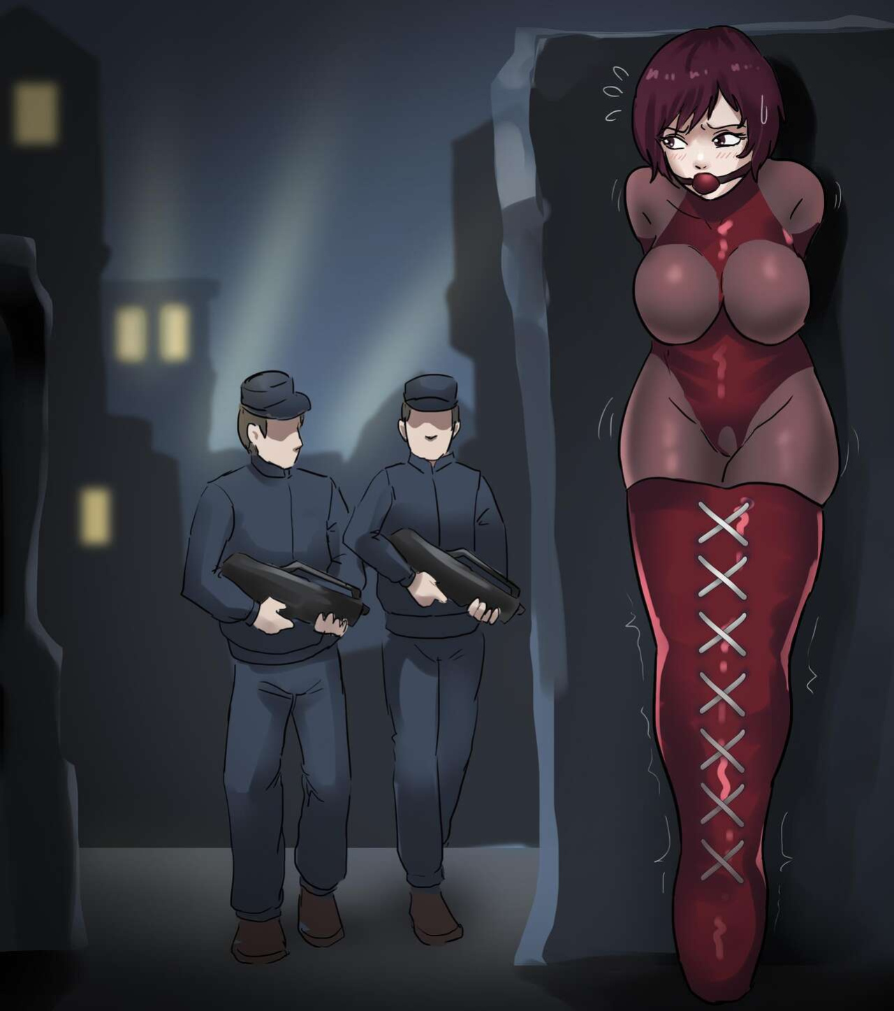 [King] Female_Assassin_in_Stockings_Restrains_Trap_to_Escape