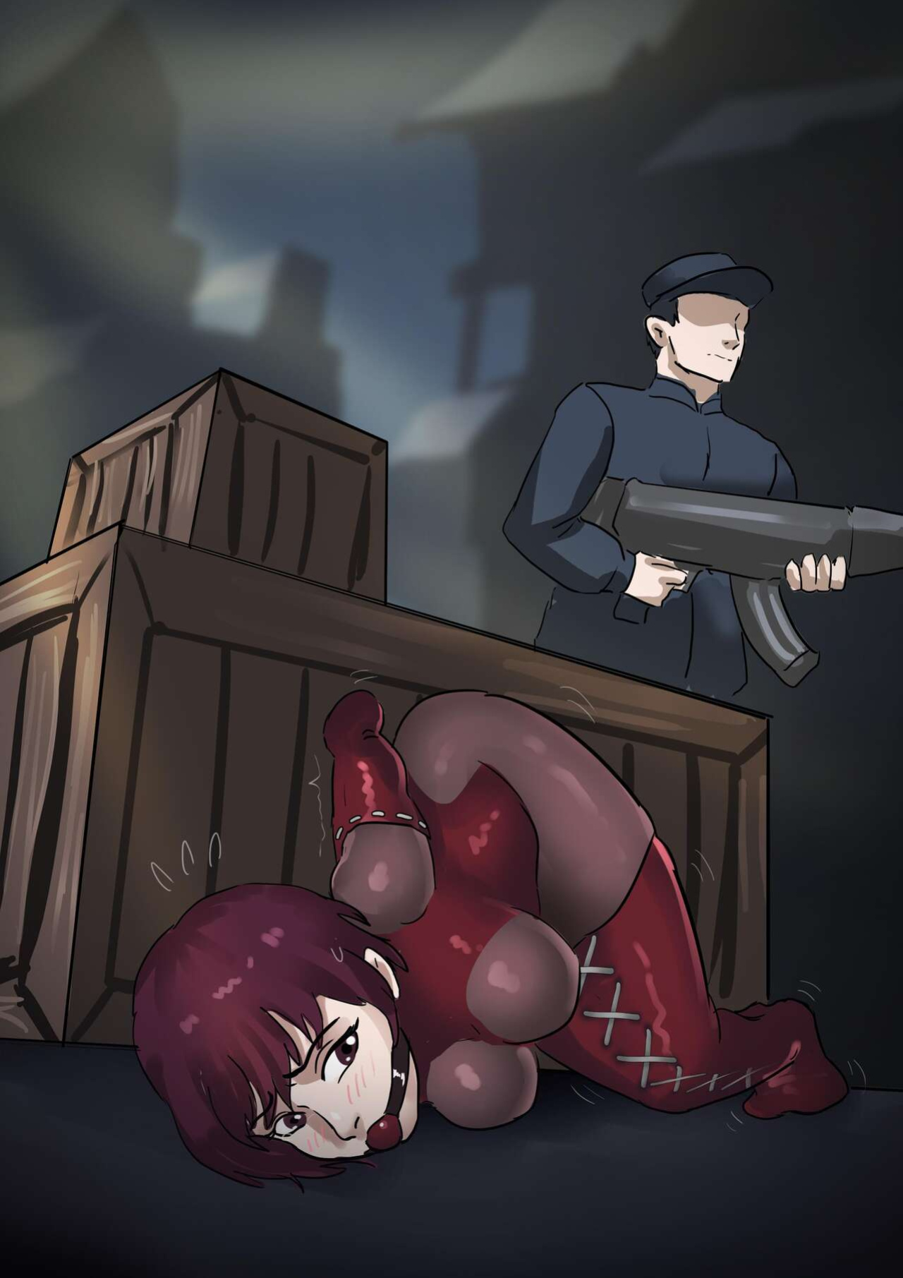 [King] Female_Assassin_in_Stockings_Restrains_Trap_to_Escape