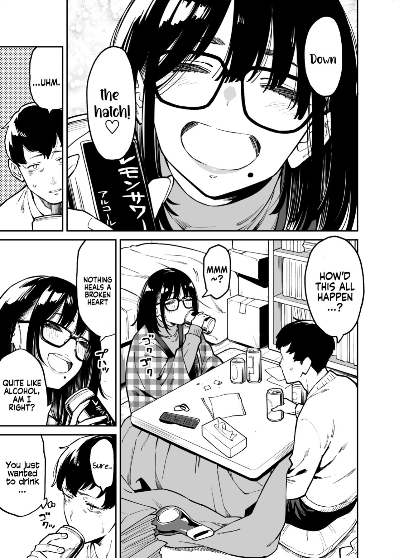 [Uchuusen Shoujigou (Shouji Nigou)] Otonari no Darashina Onee-san ni Nagusamerareru Hanashi | Comforted by the Sloppy Girl Next Door [Coffedrug]