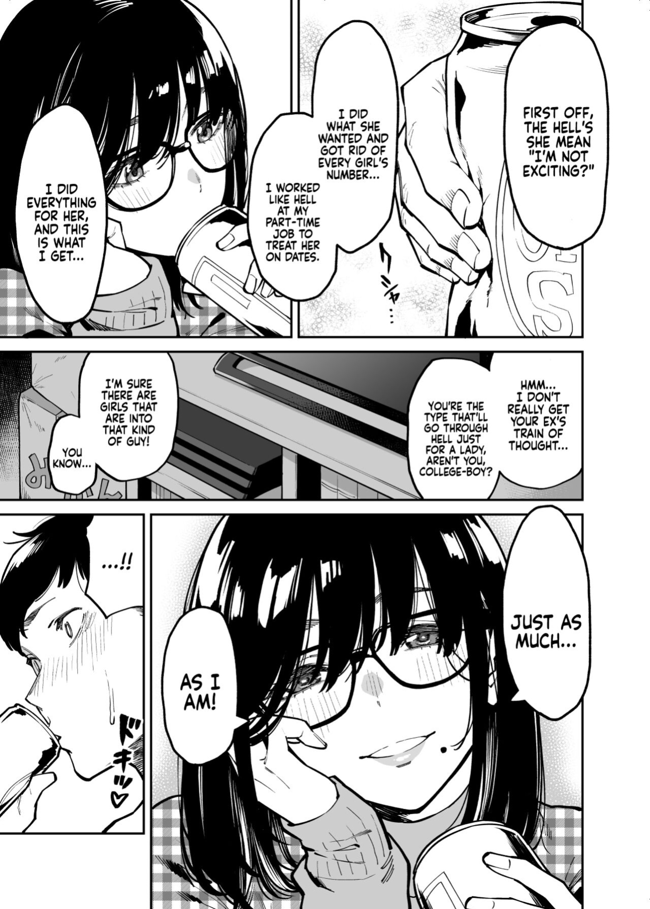 [Uchuusen Shoujigou (Shouji Nigou)] Otonari no Darashina Onee-san ni Nagusamerareru Hanashi | Comforted by the Sloppy Girl Next Door [Coffedrug]