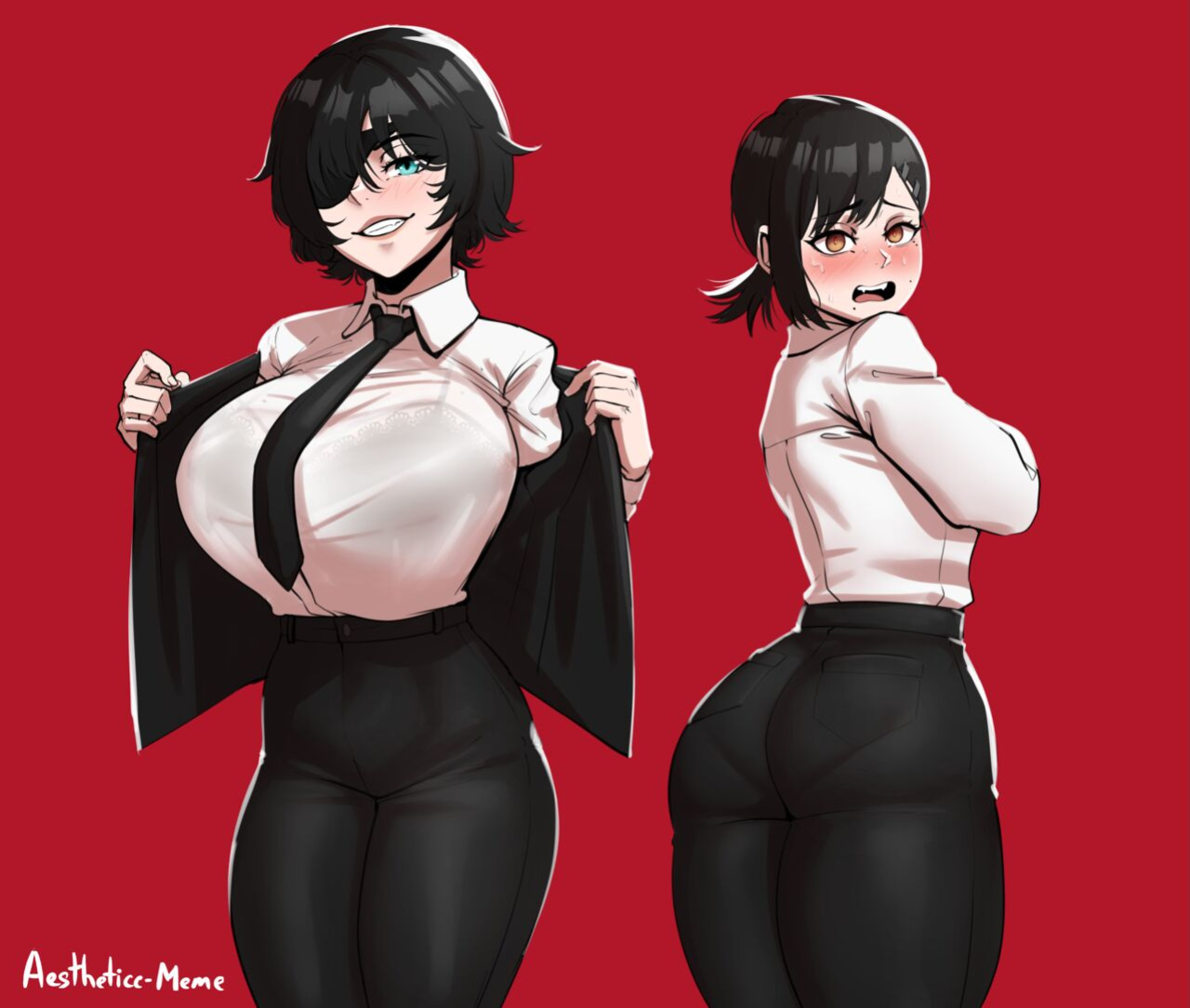 [Aestheticc-Meme] Mommy Milk Devil vs Big Booty Devil (Chainsaw Man)