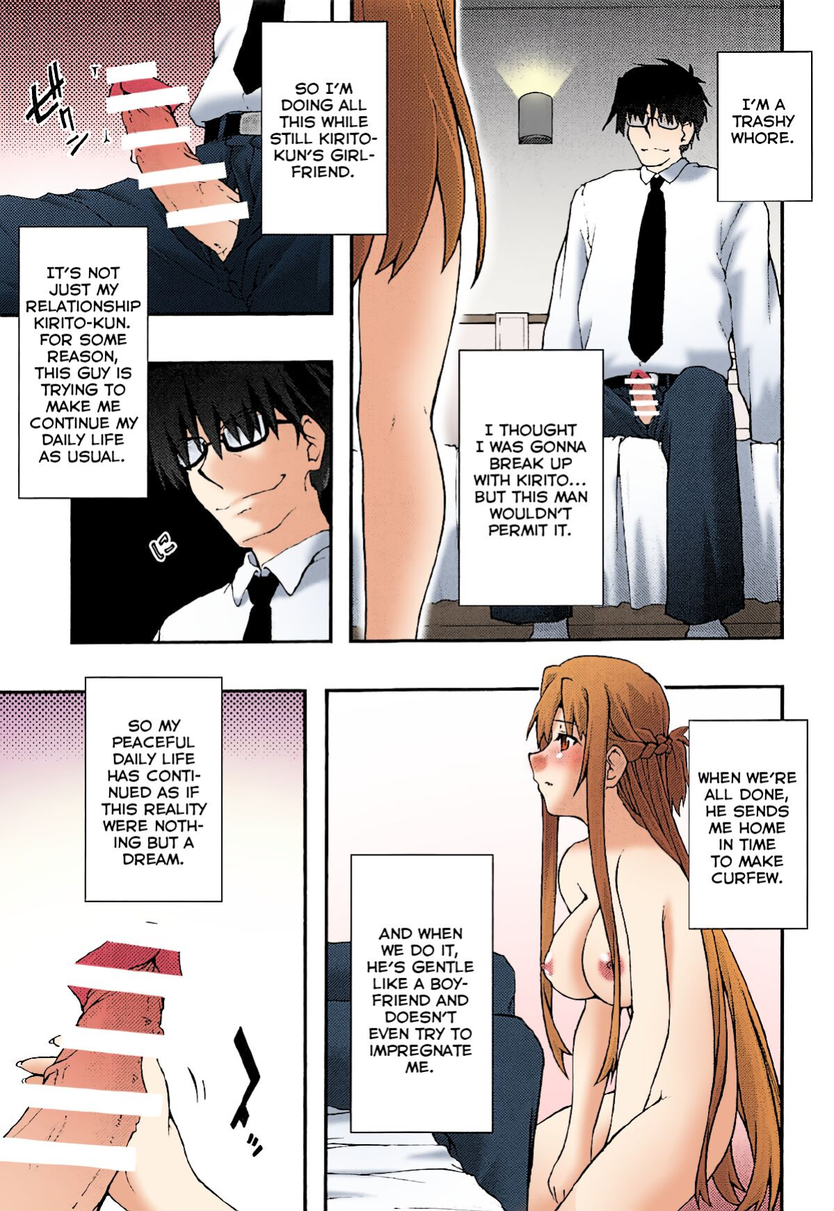 [sandglass (Uyuu Atsuno)] ochiru -asuna3- (Sword Art Online) [Brolen/Nisor][Colorized]