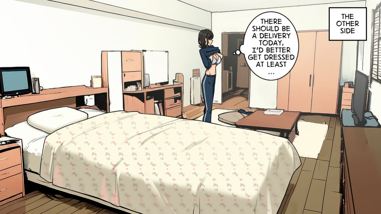 [Wakamatsu] Takuhaibin no Uketorikata ga Dandan Darashinaku Natte Iku OL-chan (+ Ura-hen) | A Woman Whose Greetings to the Delivery Man Gradually Get Sloppier (+ Other Side)