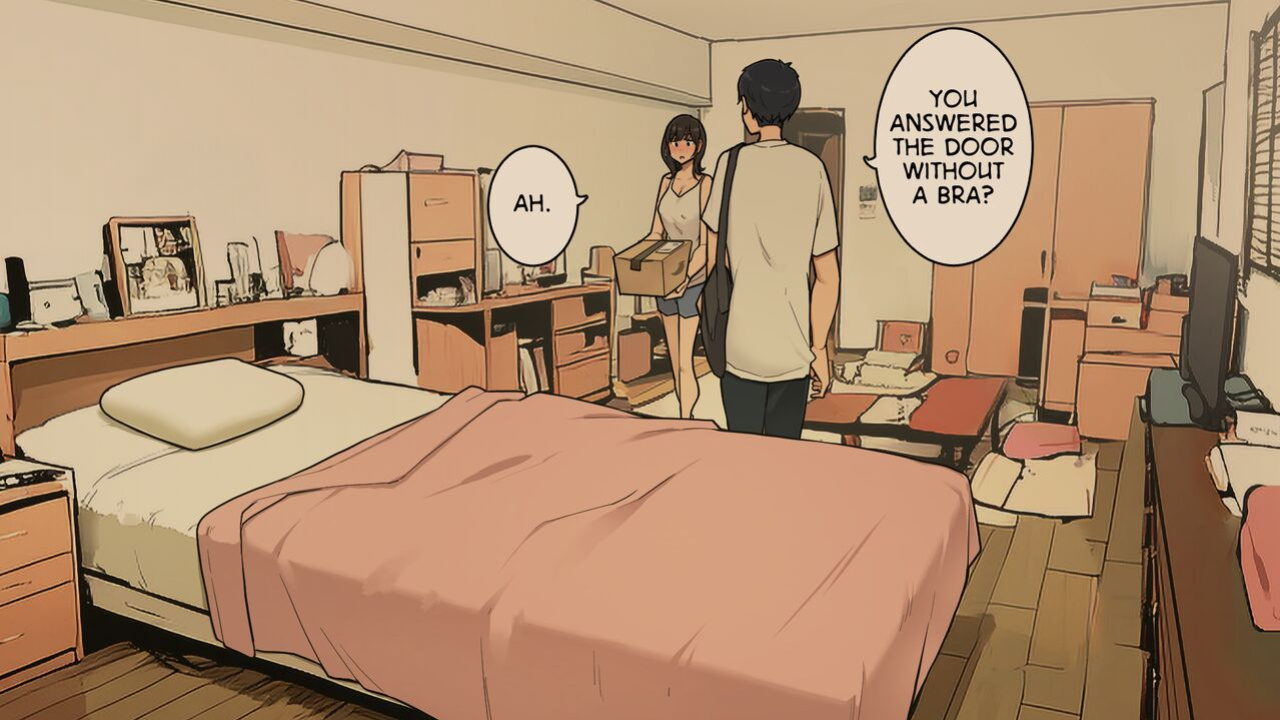 [Wakamatsu] Takuhaibin no Uketorikata ga Dandan Darashinaku Natte Iku OL-chan (+ Ura-hen) | A Woman Whose Greetings to the Delivery Man Gradually Get Sloppier (+ Other Side)