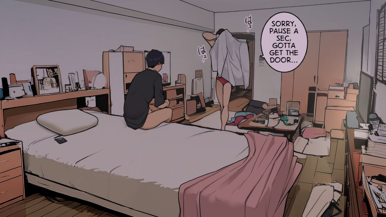 [Wakamatsu] Takuhaibin no Uketorikata ga Dandan Darashinaku Natte Iku OL-chan (+ Ura-hen) | A Woman Whose Greetings to the Delivery Man Gradually Get Sloppier (+ Other Side)