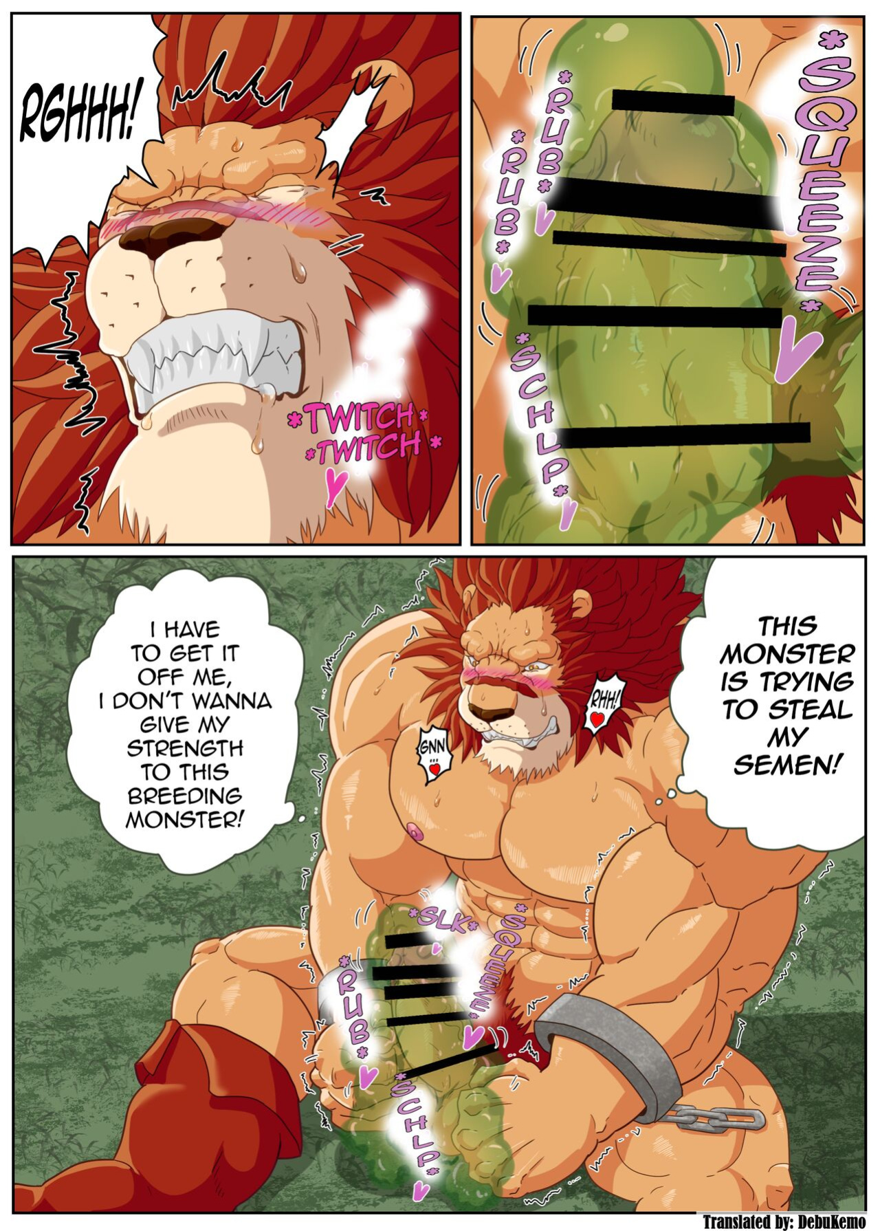 [Kuroneko to Taijutei (Tamineko)] Leo Kokuou no Shasei Kikou ~ Hajimari no Shasei to Kasshoku no Ou no Seitan | King Leo's Ejaculation Journey ~ First Ejaculation and Birth of the Dark King (Warzard) [DebuKemo]