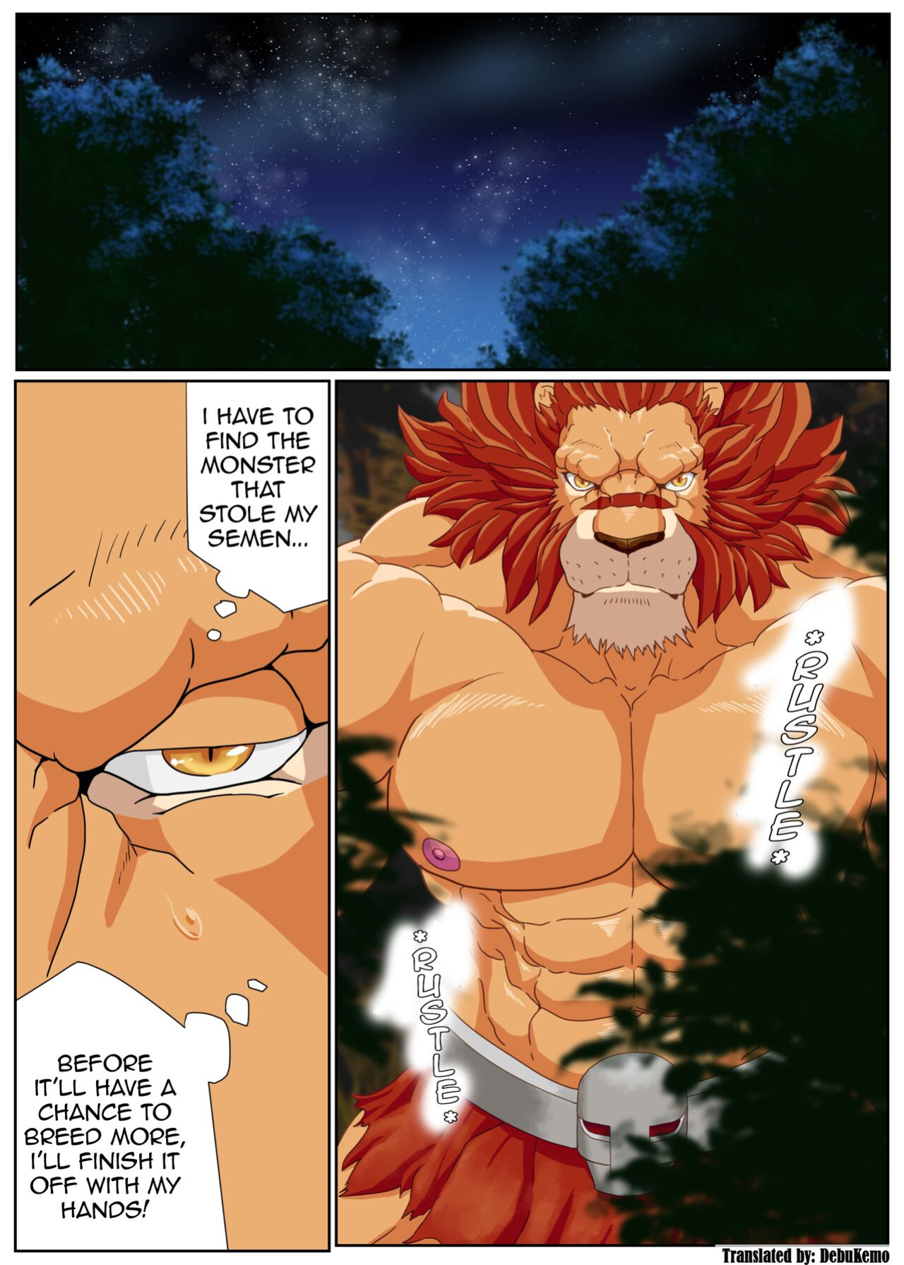 [Kuroneko to Taijutei (Tamineko)] Leo Kokuou no Shasei Kikou ~ Hajimari no Shasei to Kasshoku no Ou no Seitan | King Leo's Ejaculation Journey ~ First Ejaculation and Birth of the Dark King (Warzard) [DebuKemo]