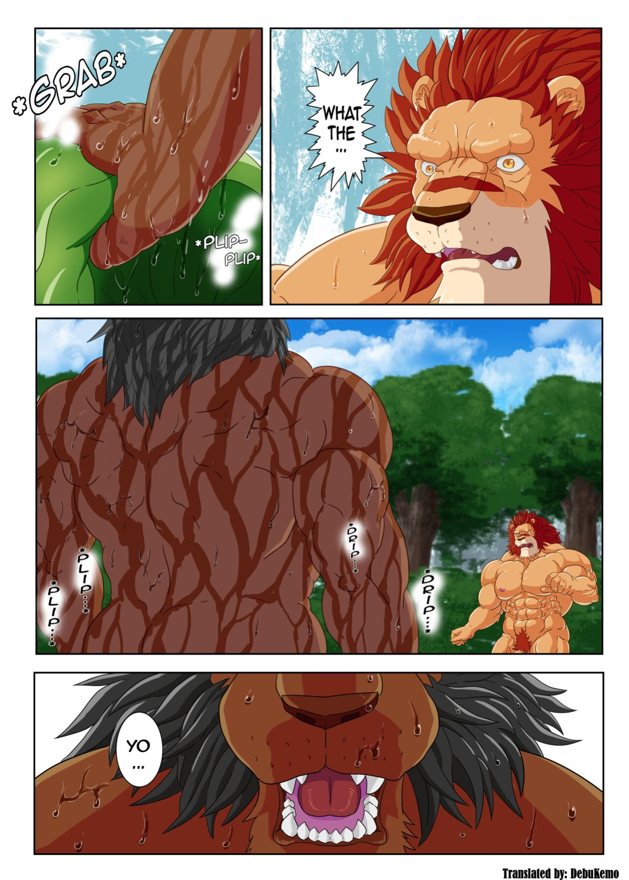 [Kuroneko to Taijutei (Tamineko)] Leo Kokuou no Shasei Kikou ~ Hajimari no Shasei to Kasshoku no Ou no Seitan | King Leo's Ejaculation Journey ~ First Ejaculation and Birth of the Dark King (Warzard) [DebuKemo]