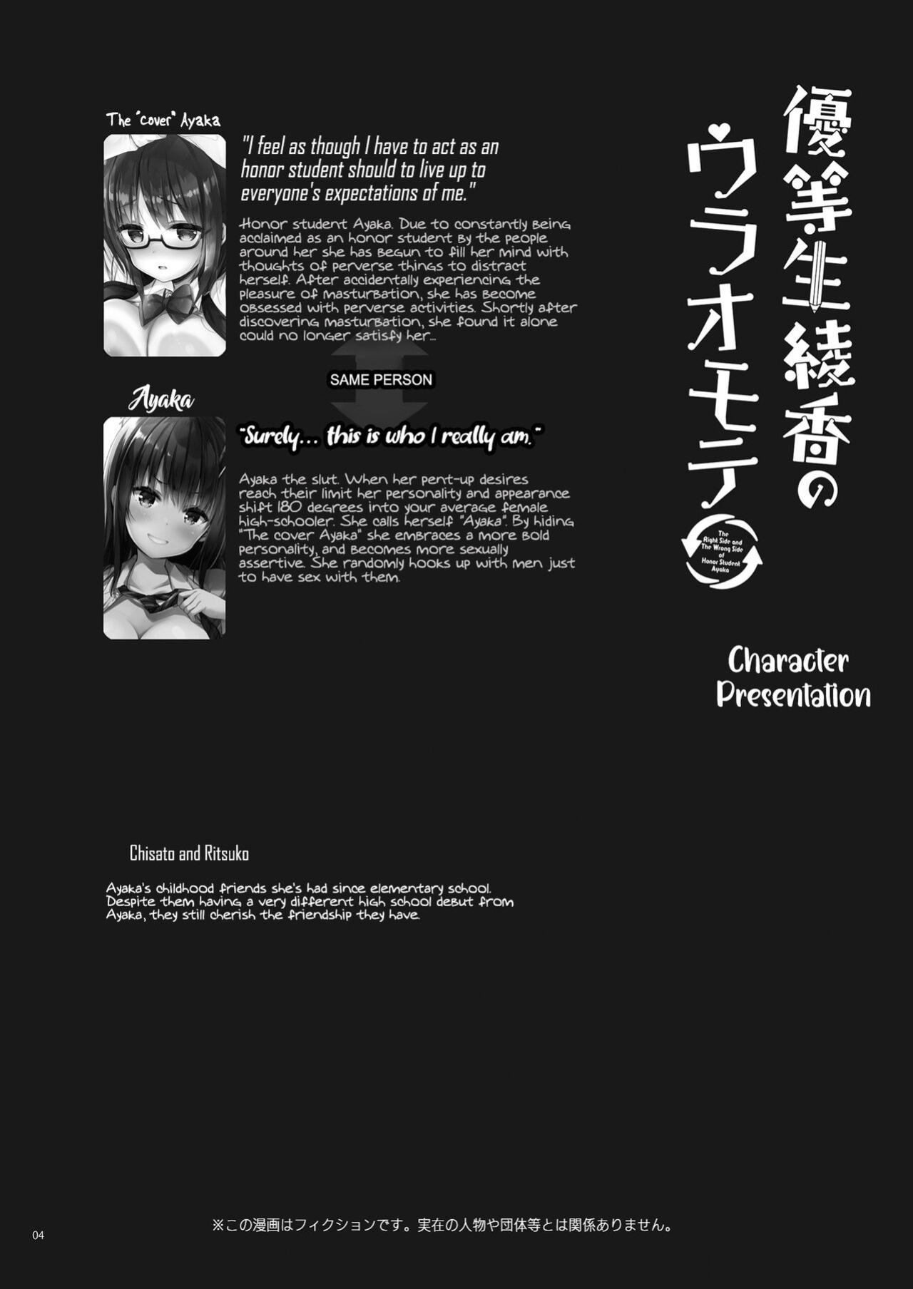[moco chouchou (Hisama Kumako)] Yuutousei no Ura no Sugata wa Chou Bitch Layer -Yuutousei Ayaka no Ura Omote- | The Hidden Self of the Honor Student is a Super Slut Cosplayer - The “Cover” Honor Student Ayaka [Coffedrug]