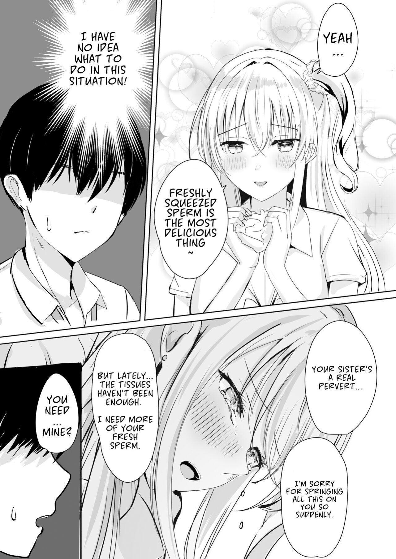 [Moreriikusu (More)] Gal Imouto ga Seishi no Kansatsu o Yamete Kurenai | My Gyaru Little Sister Wants to See My Sperm! [Broken House Scans}