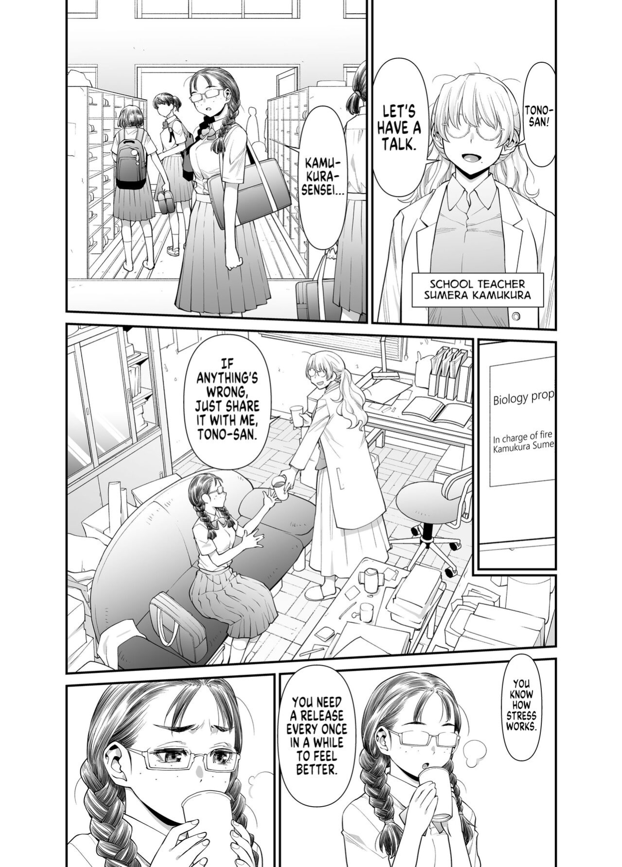 [Botandou (Kio Shimoku)] Zenbu, Sensei no Sei. Futanari Onna Kyoushi ga Onanie Chuudoku Yuutousei o Sukkirisaseru Hanashi. | It's All Sensei's Fault! [MegaFagget]