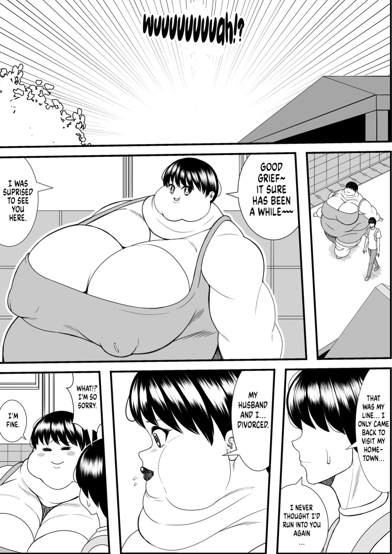 [Nekorondoru (Tokei)] My old babysitter, who I haven’t seen in ten years, has gained weight and became monstrous | Zutto Akogarete Ita Otonari no Onee-san ni 10-nenburi ni Atte Mitara Kusodebu Monster to Kashite