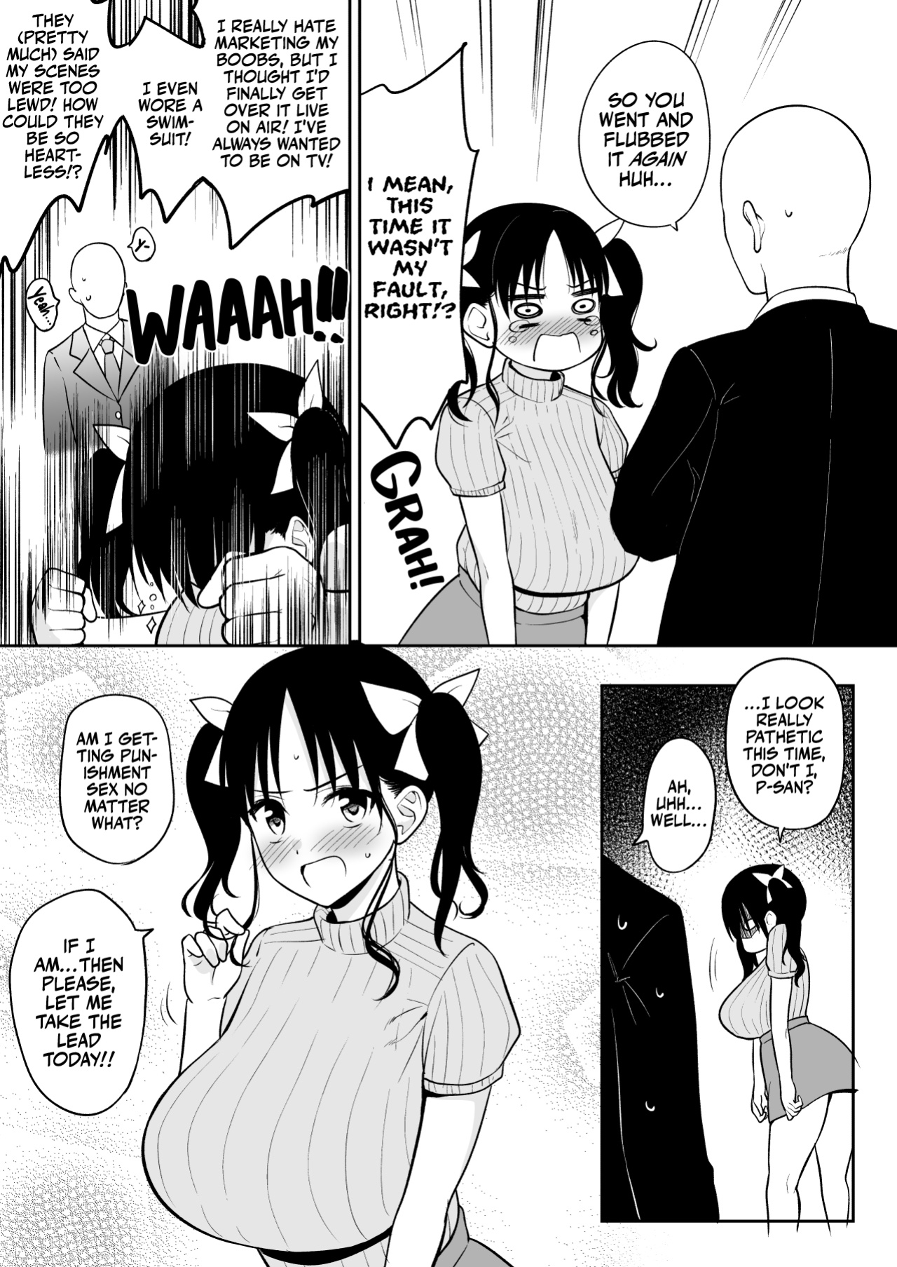 [Yue] Sensitive Sugite Chijouha Shutsuen ga Hakushi ni Nattanode P-san ni Nagusame Sex shite Morau Chounyuu Chika Idol-chan | A Hypersensitive, Saggy Breasted Underground Idol Blanks Out on Network TV and Has Consolation Sex with P-san [korafu]