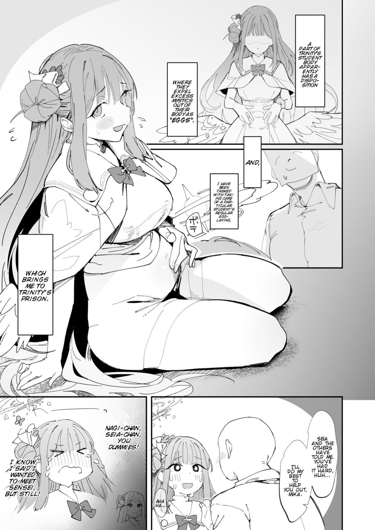 [GreenHouse (Uno Ryoku)] Mika to Hajimete no Kyoudou Sagyou | Working With Mika For The First Time (Blue Archive)