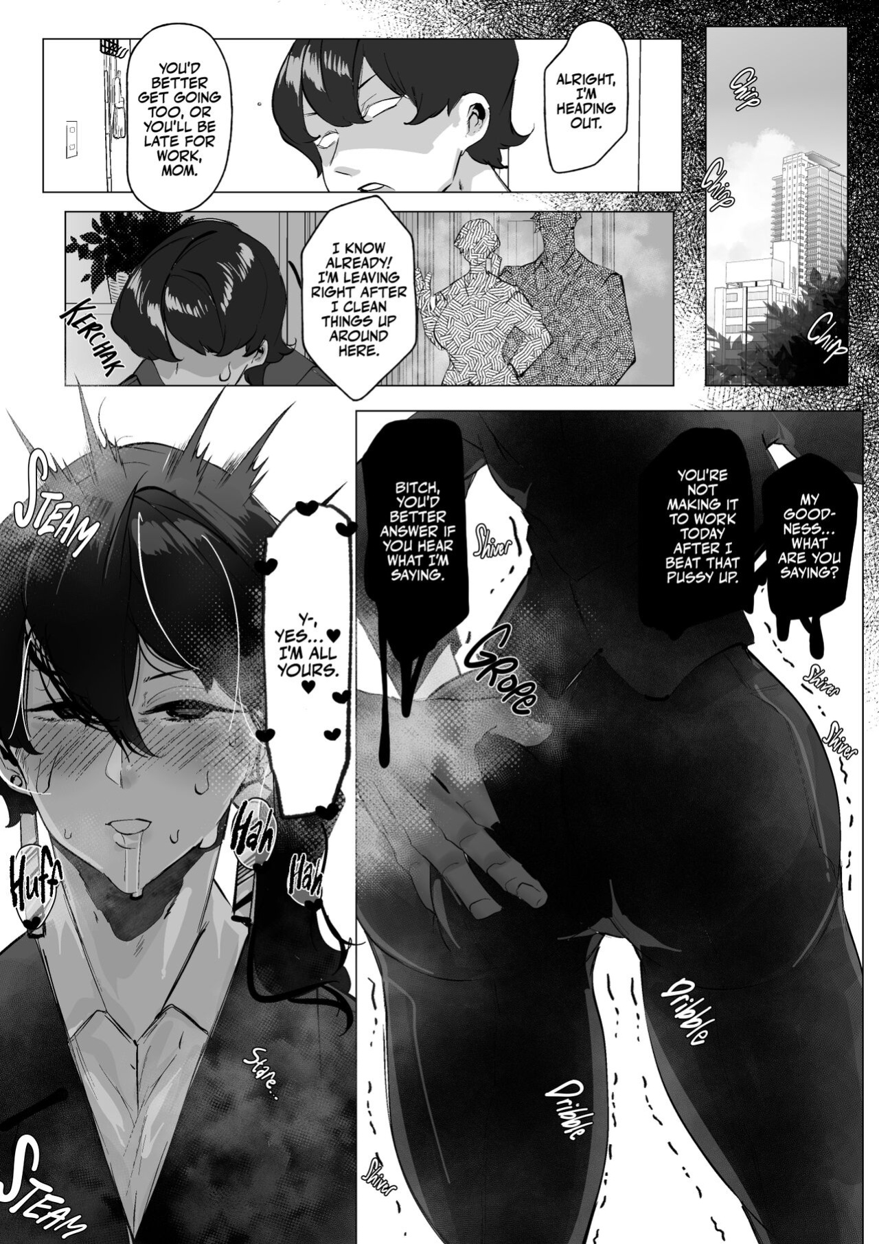 [Mr.way] Miboujin Single Mother wa Kaisha no Joushi ni Mainichi Okasareteiru | My Widowed Single Mother Gets Railed By Her Boss Every Day [Team Ama2]