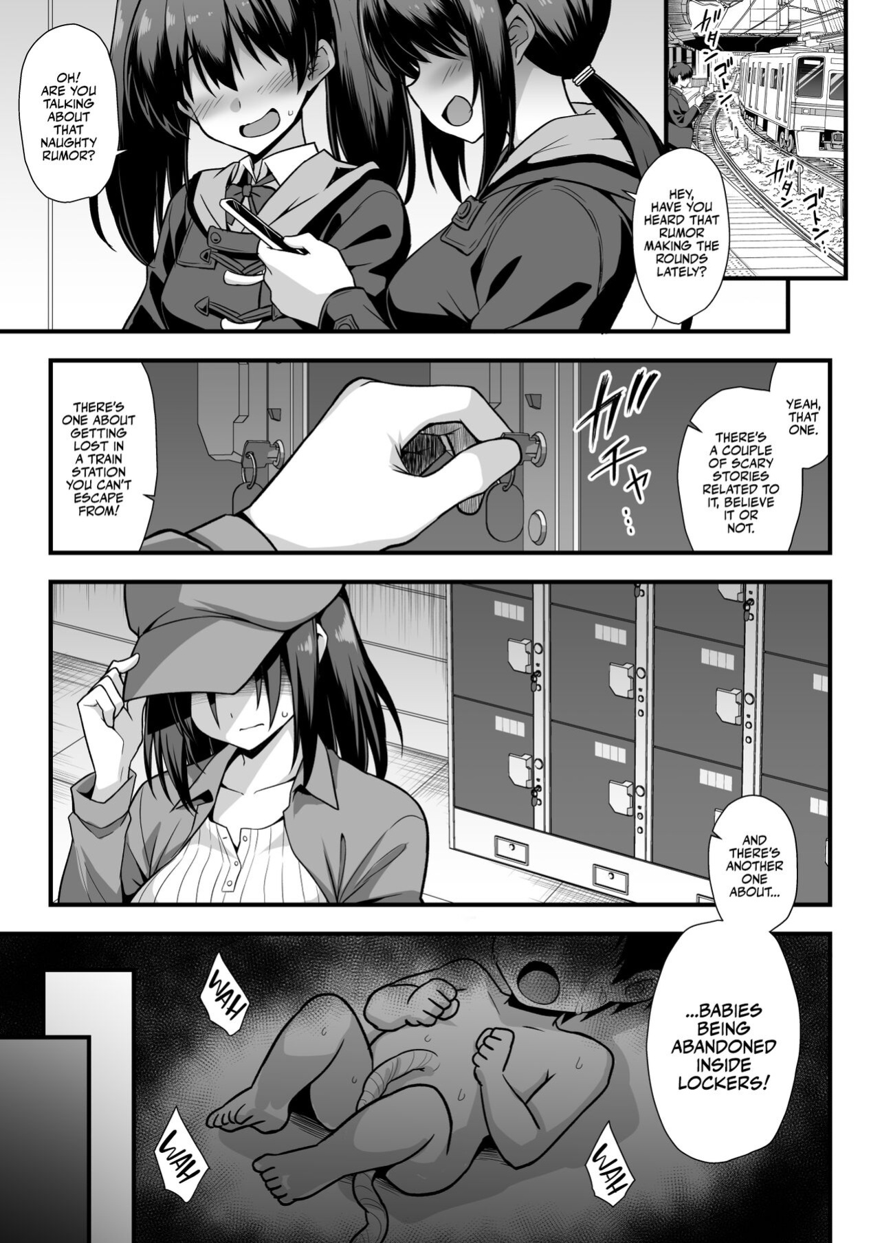 [Akuten Soushin (Kokutou Nikke, Shirasaki Karu)] Kaidan Toshi Densetsu Shinya no Eki de Mesugaki ni Totsuzen Ecchi o Semarare Shiboritorareru Hon | I Got Lost at the Kisaragi Station, and a Spooky Brat Fucked Me Dry! [Team Rabu2]