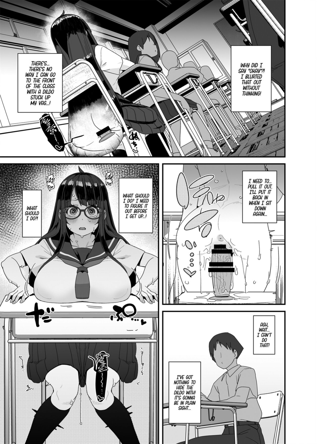 [condiment moderately (Maeshima Ryou)] Dosukebe Kyonyuu JC ga Kounai Onanie Suru Hanashi | The Slutty, Stacked Middle-Schooler Who Shlicks During Class [Sloppy Seconds]