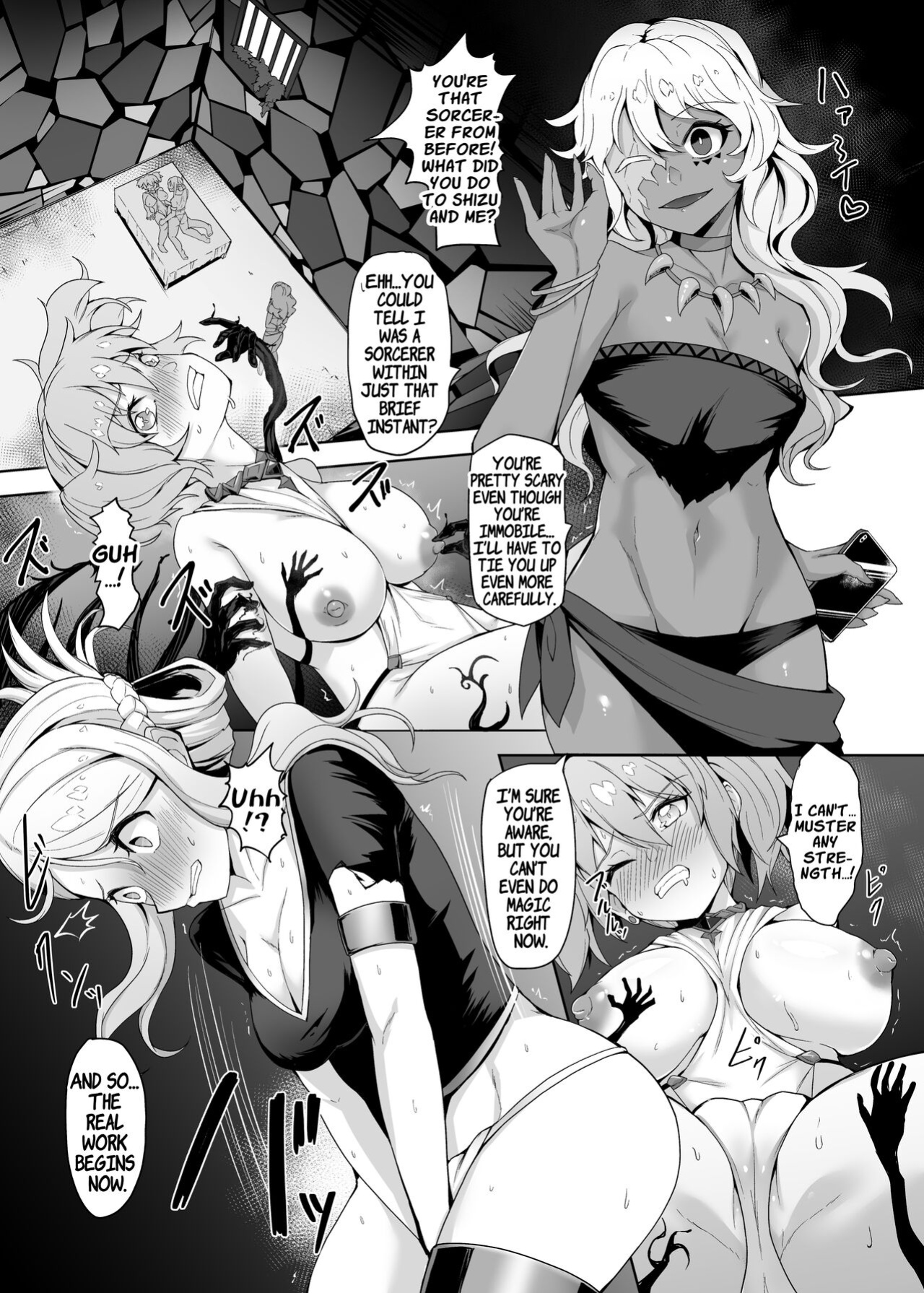 [Gotarou no All Night Fuck (Gotarou)] A Witch and Swordswoman Lose Everything To Forced Futanari Level Draining Sex | Level Drain Futanari Kyousei Sex o Saserarete, Subete o Ushinau Onna Mahoutsukai to Onna Kenshi [ApricotJam]
