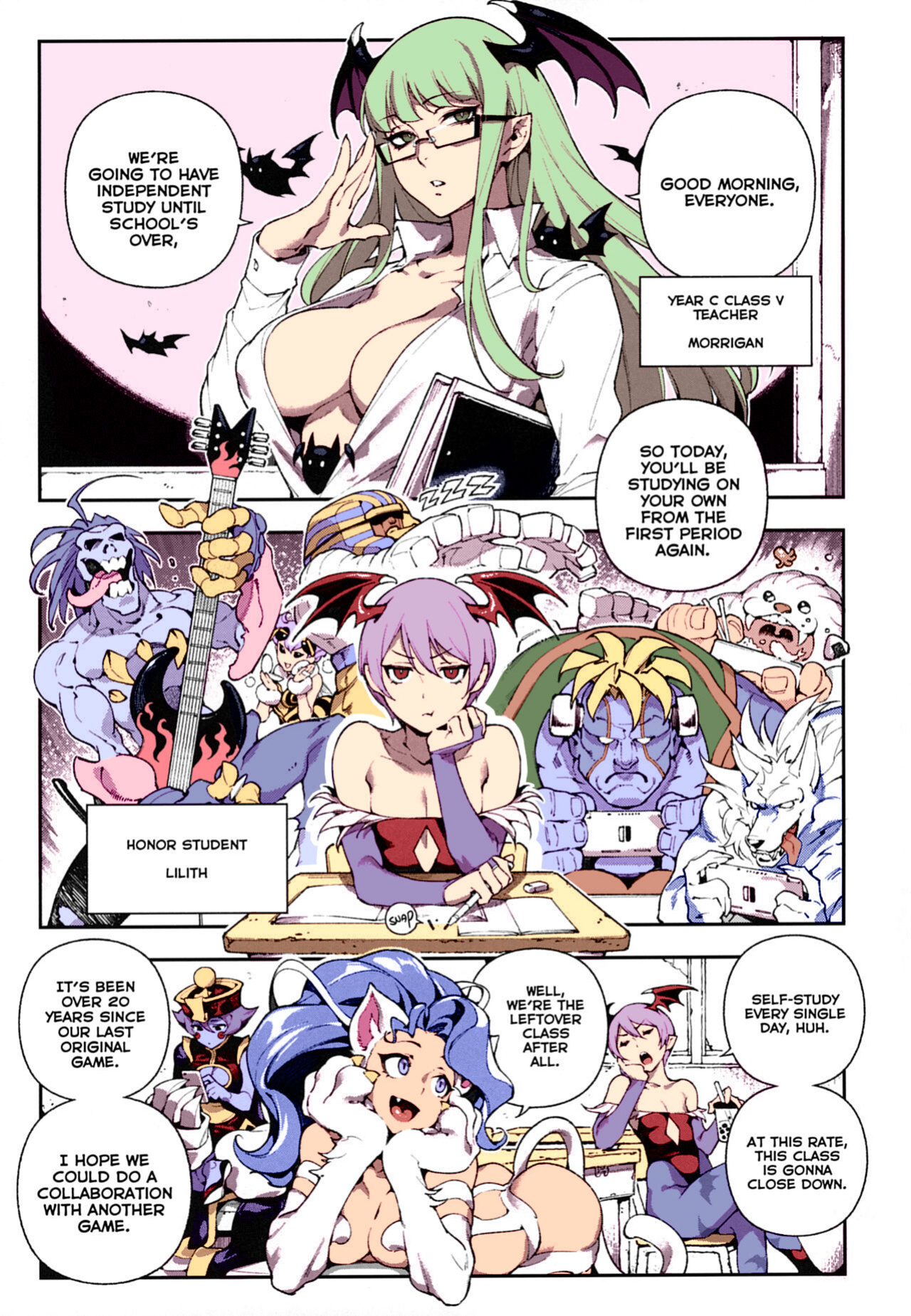 C97) [Bear Hand (Ireading, Fishine)] Fighter Girls ・ Vampire (Darkstalkers) [Colorized] [Dynlow] [Nishimaru]