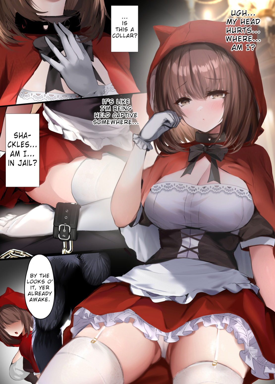 [Kanden Shoujo Chuuihou (Mafuyu)] Otogi Yobanashi -Toraware no Akazukin- | Fairy Tales -Enslaved Red Hood-