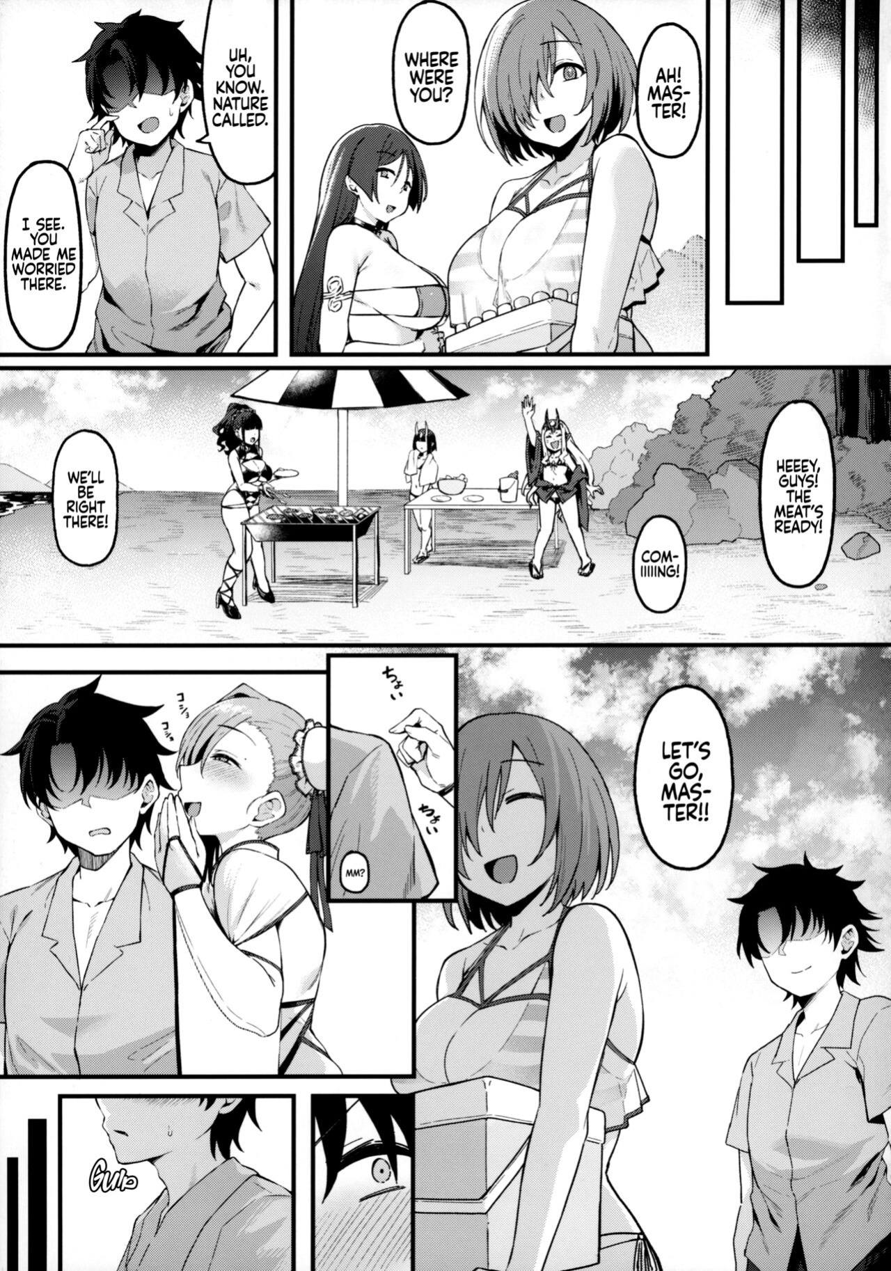 (C102) [Nazunasoft (Katsura Harufumi)] Musashi-chan to Himitsu no Nettaiya | A Tropical Night with Musashi-chan (Fate/Grand Order) [Coffedrug]