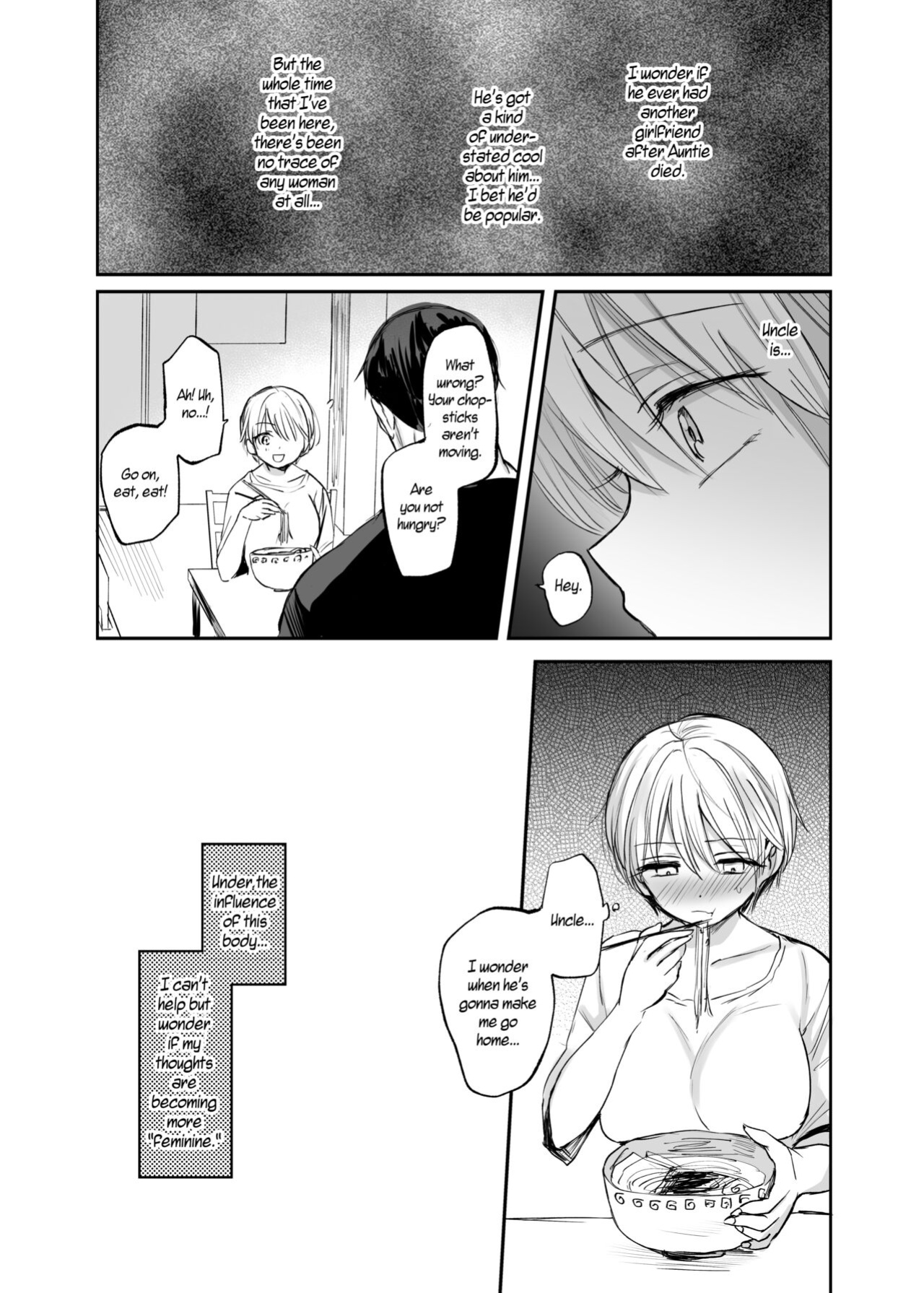 [Tetsukazuno Ao. (Emilio)] Nyotaika Shita Ore wa, Oji-san ni... | I Became a Woman, and my Uncle... [WisdomWapiti]