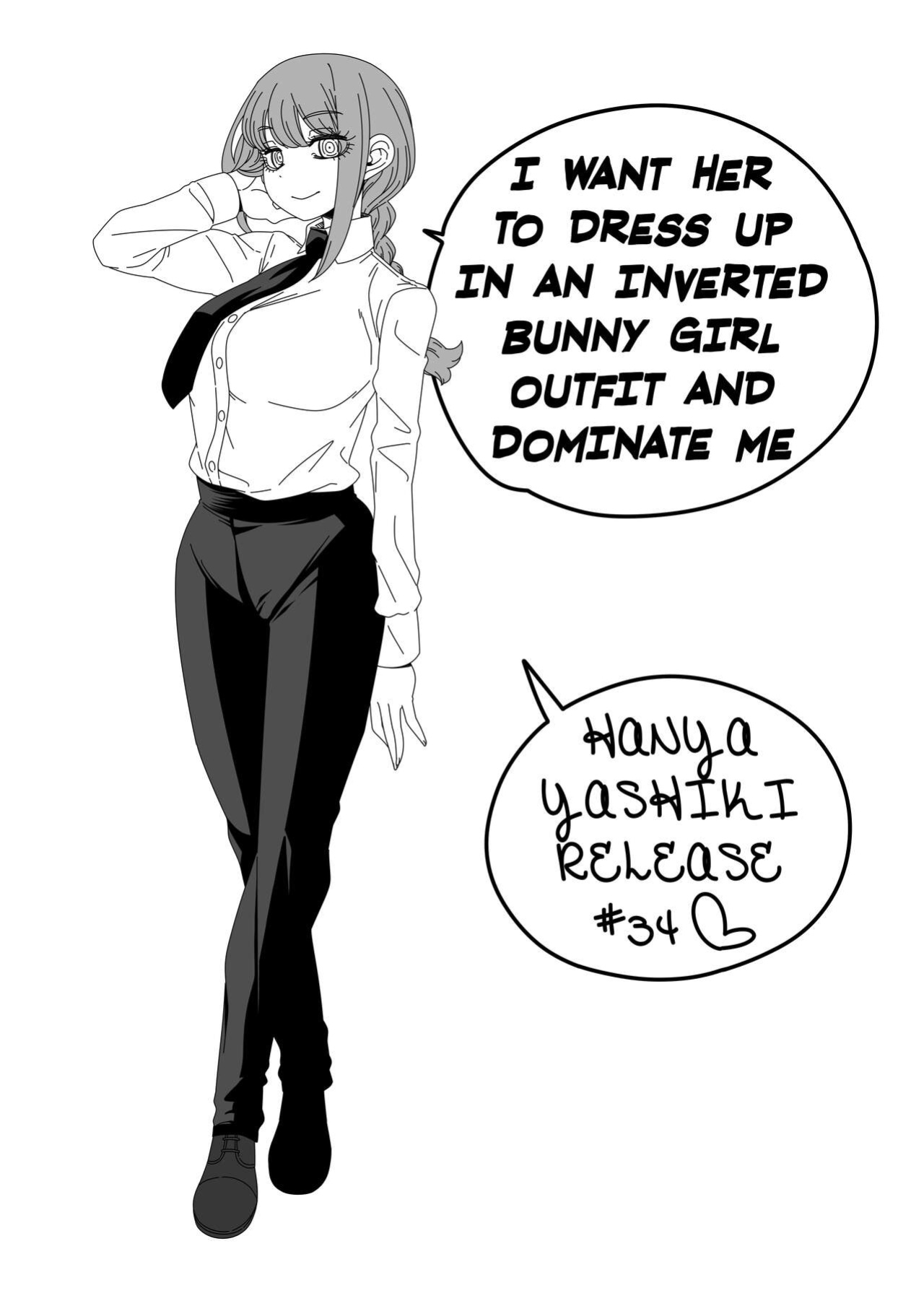 [Hanya Yashiki (Hanya)] Gyaku Bunny Kite Shihai shite Hoshii | I Want Her to Dress Up in an Inverted Bunny Girl Outfit and Dominate Me (Chainsaw Man) {darknight}